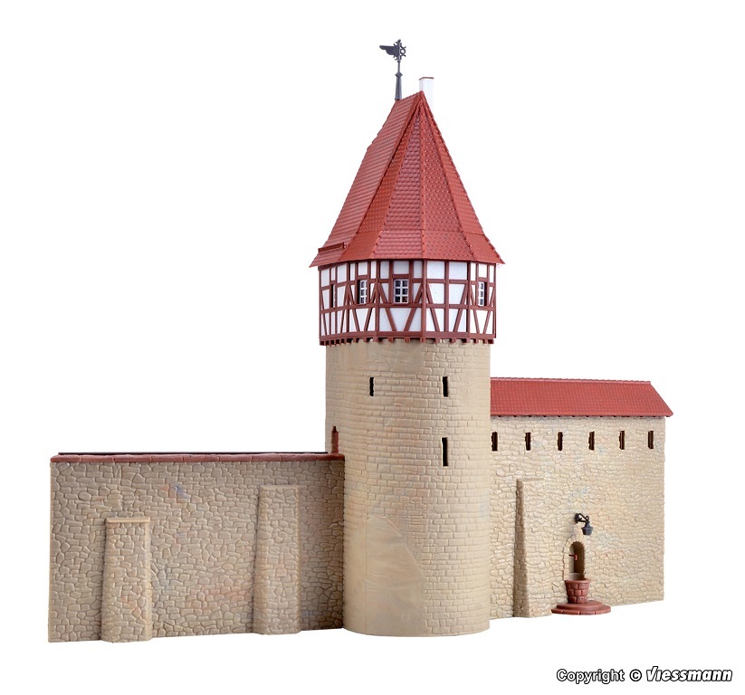 Kibri 38914 HO scale, Town wall with timber-framed tower in Weil
