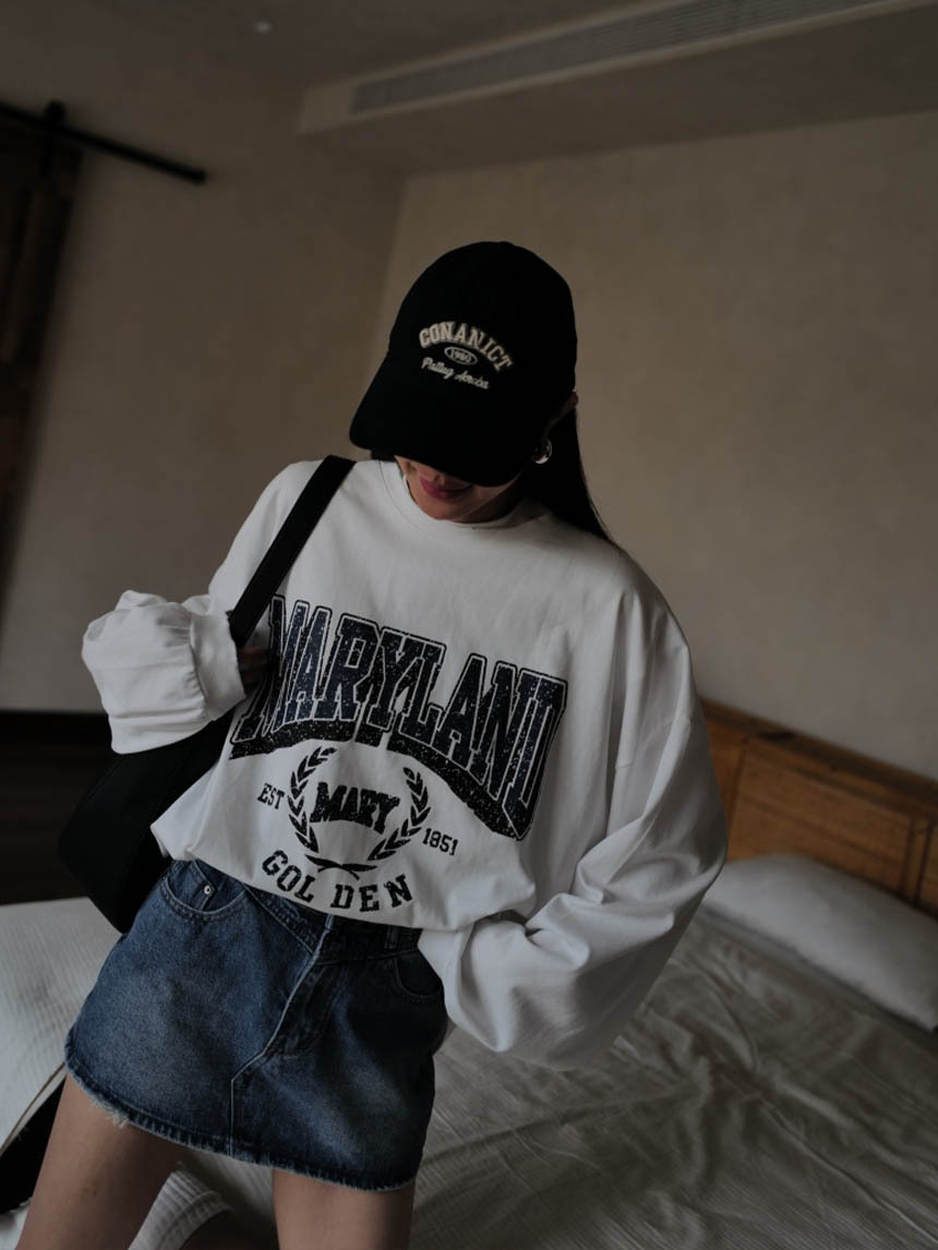 美式男友蓬袖長袖大T*2色