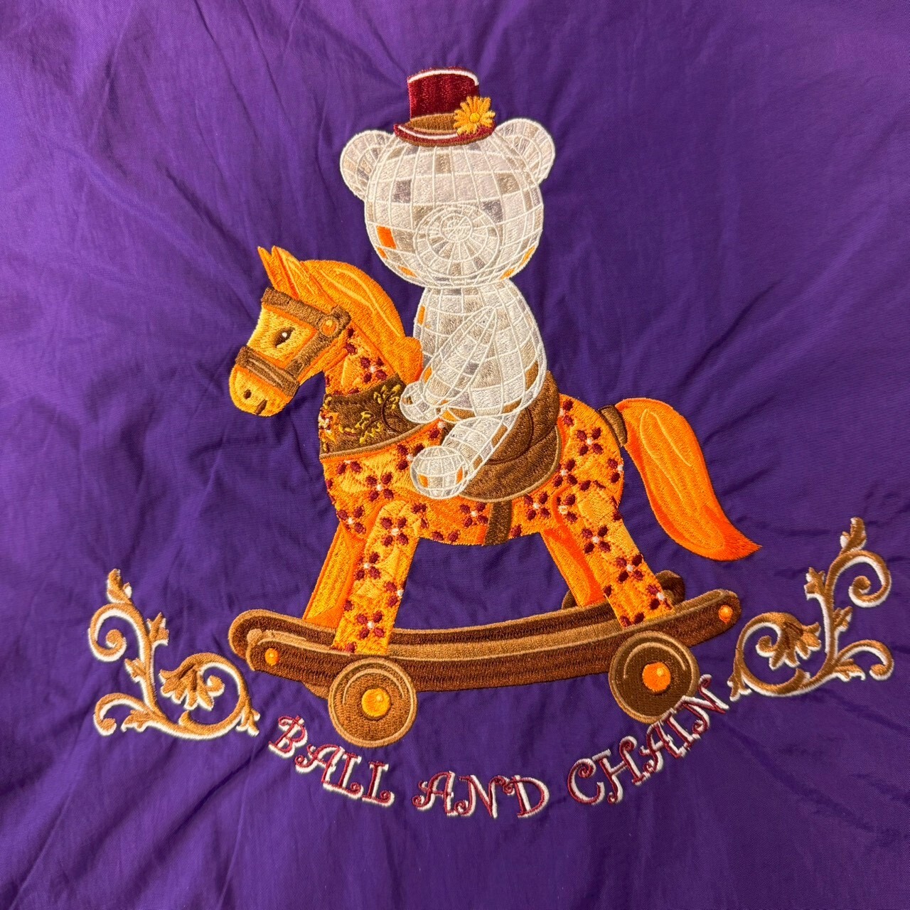 Ball＆Chain 刺繡環保購物袋 M號 - 紫 (30107616)