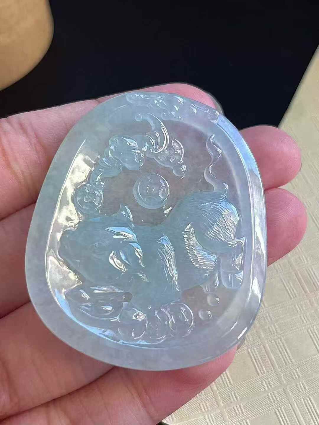 123317 翡翠生肖豬牌