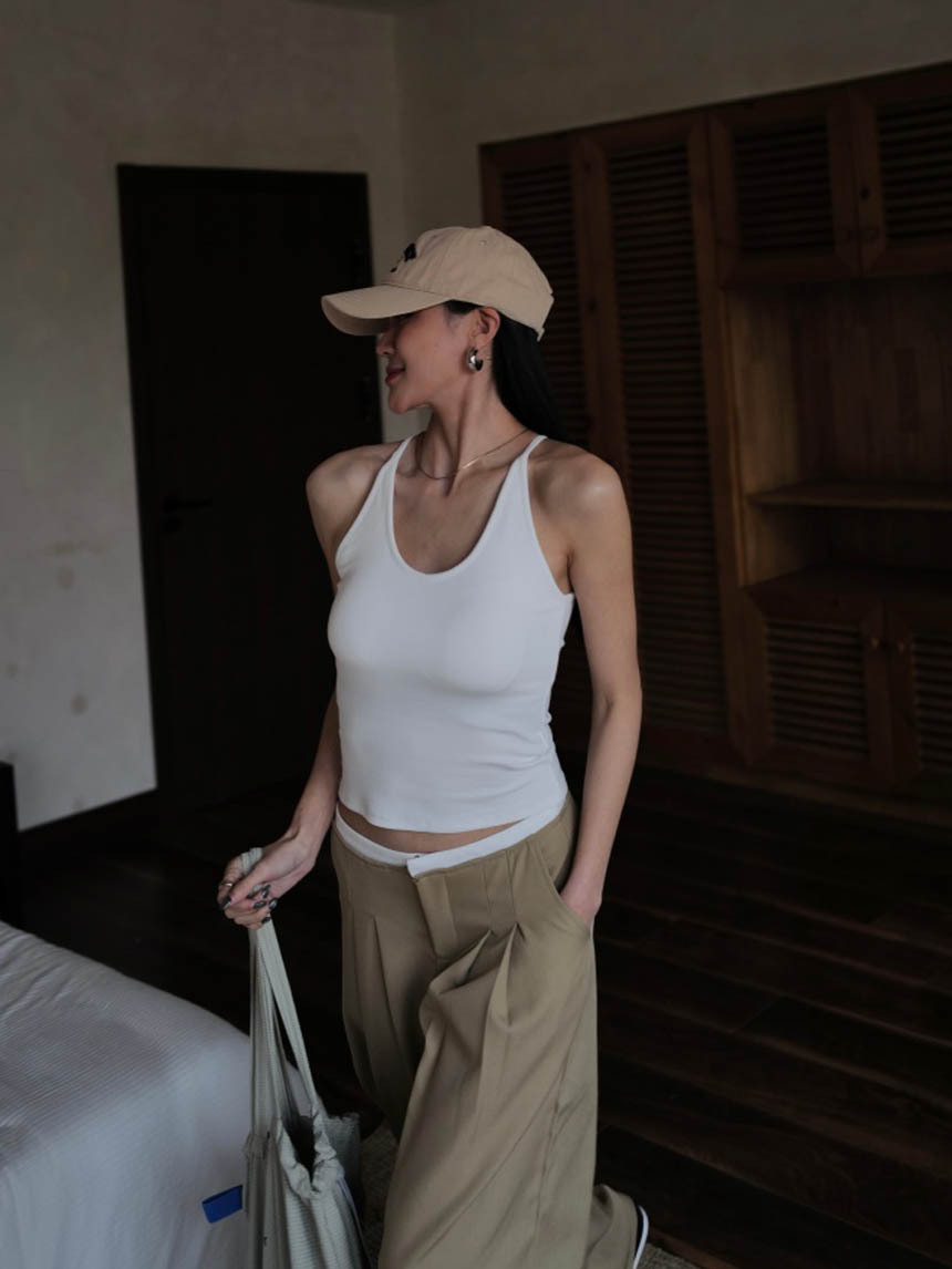 背工字掛脖U領背心*3色