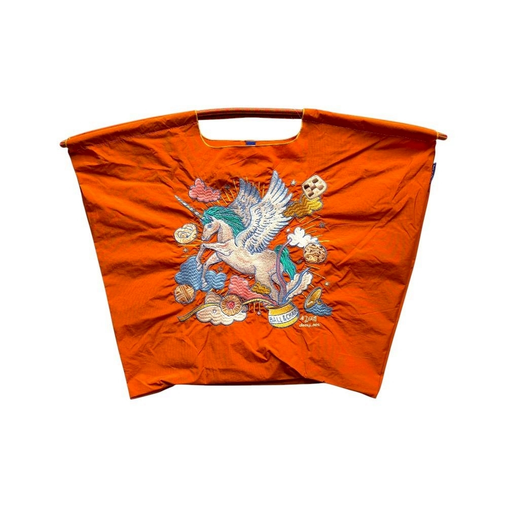Ball＆Chain 刺繡環保購物袋 L號 - 橘 (31311707)