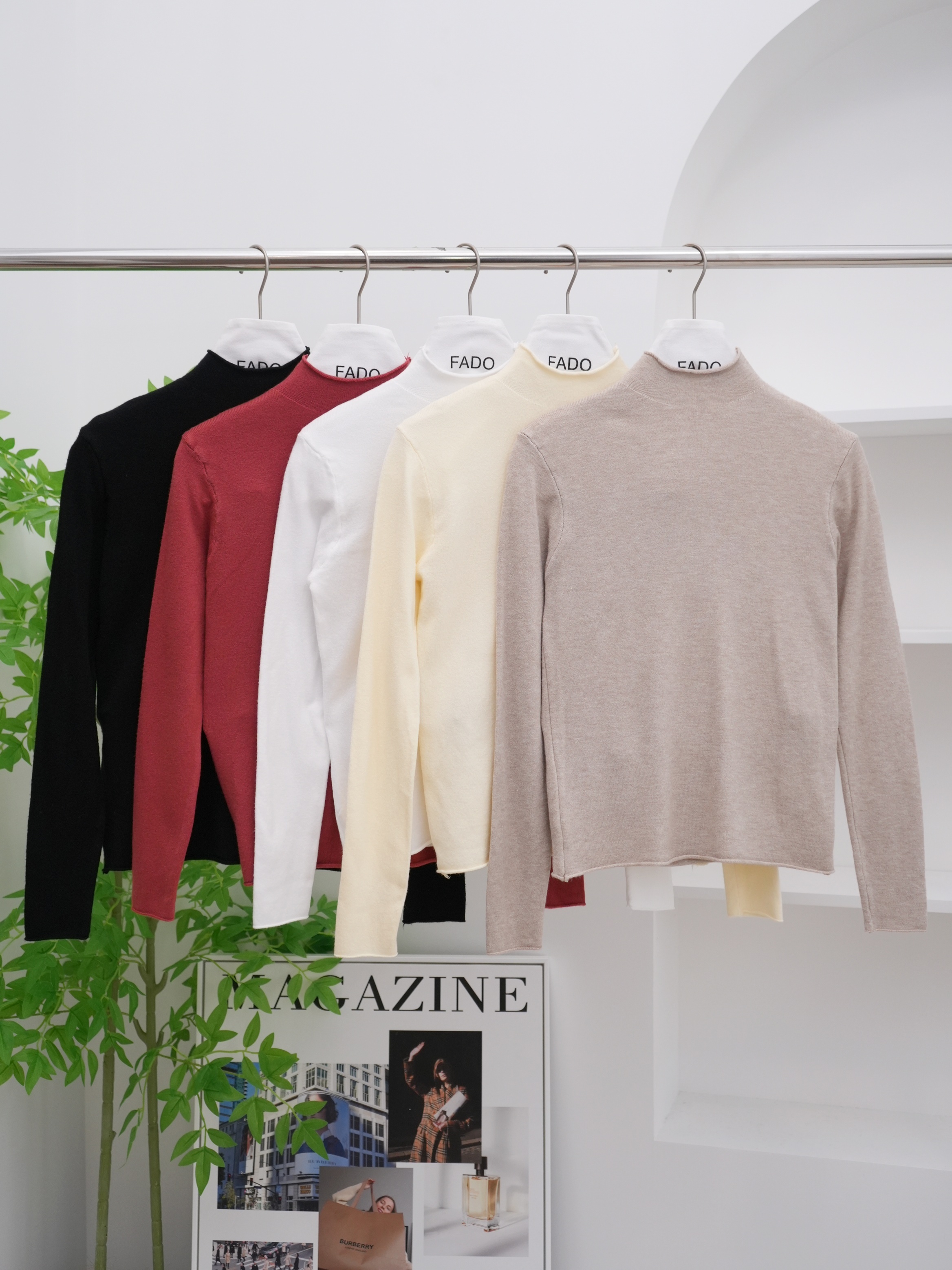 法朵Fado shop｜【百搭基本款】微領不修邊針織內搭衫 011A027 五色