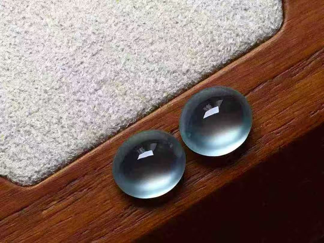 翡翠玻璃種蛋面一對,天然翡翠A玉, 緬甸玉, Jade, Jadeite