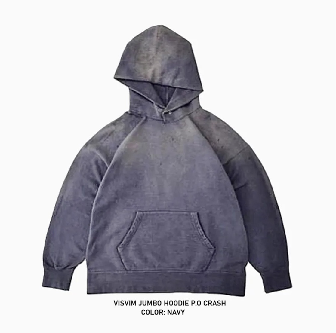 VISVIM JUMBO HOODIE P.O CRASH - NAVY SIZE 2 PRE ORDER ITEM (預訂中)