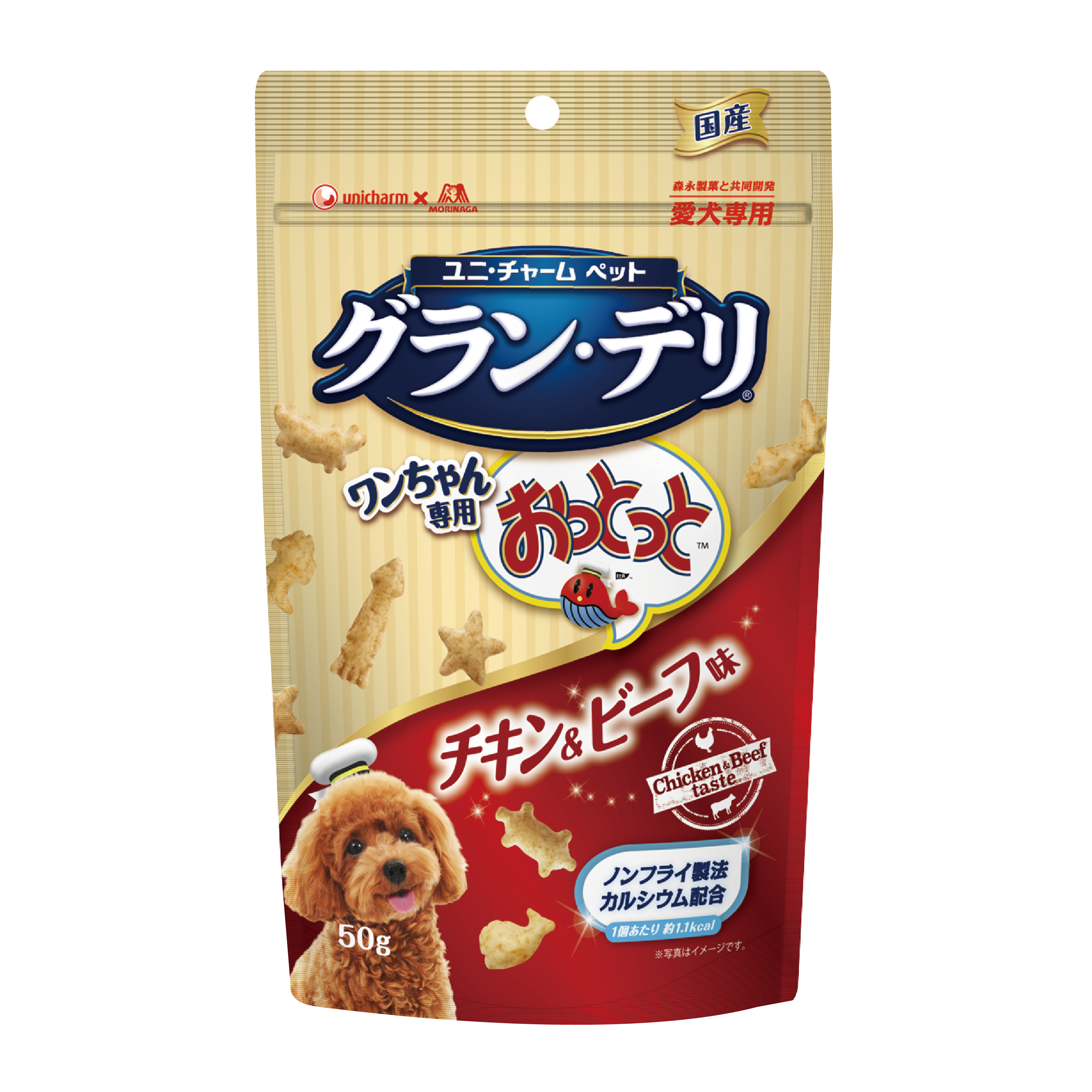 Unicharm｜香脆雞肉牛肉 魚仔餅 50g (UIC-6720)