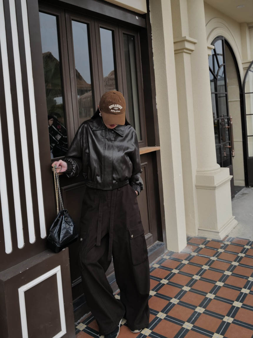 翻領超軟真蛋白皮外套*2色