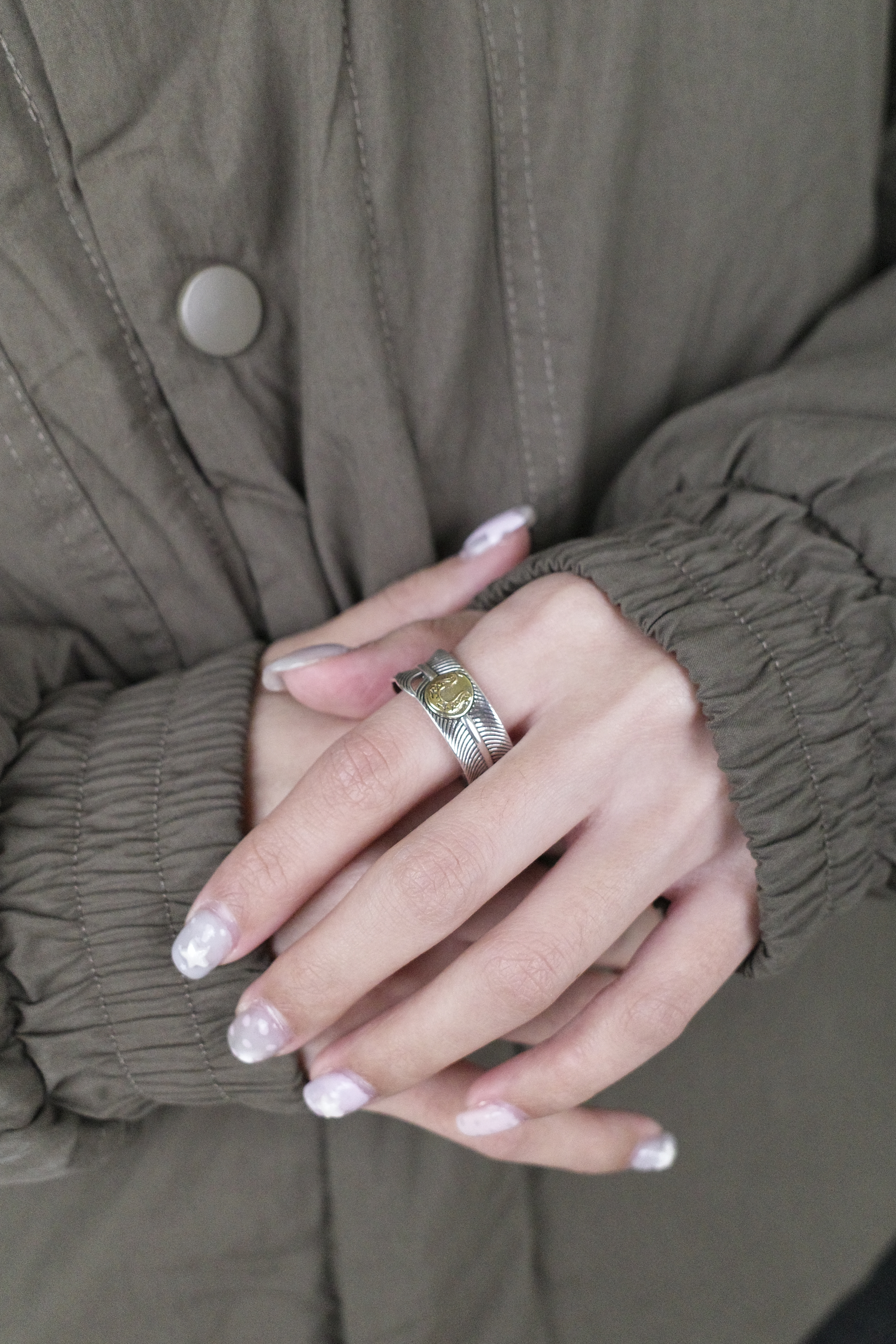 『Always_Good』馬蹄鐵 羽毛 電鍍 銅戒