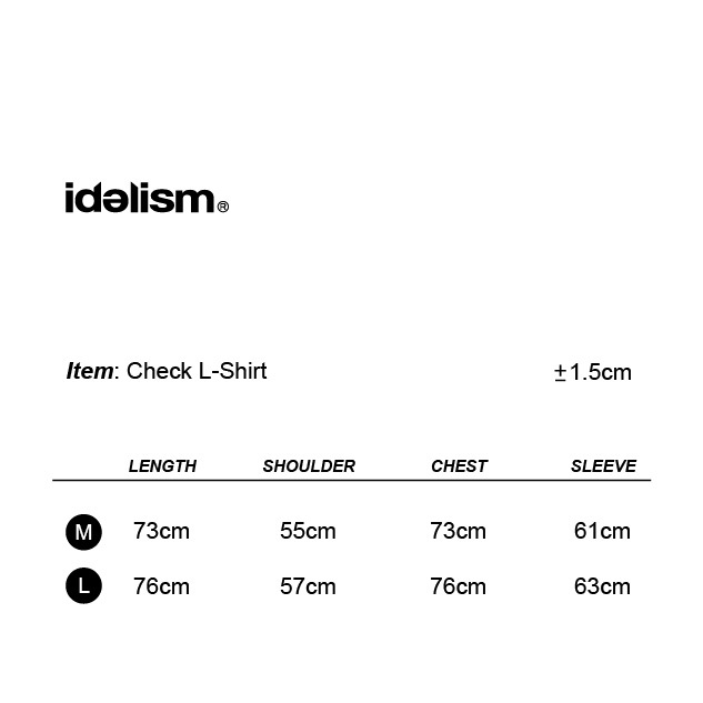 idealism IDE Check L-Shirt/格紋長襯衫【ID25041】