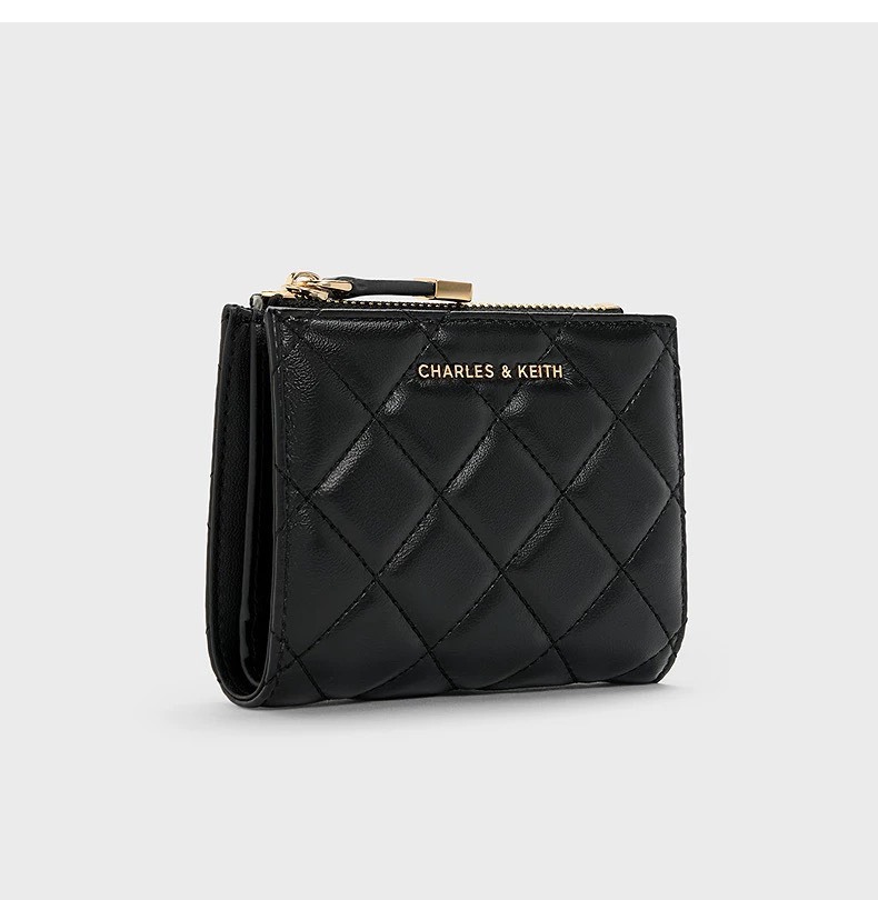 CHARLES & KEITH 小CK 春新 菱格紋 短夾