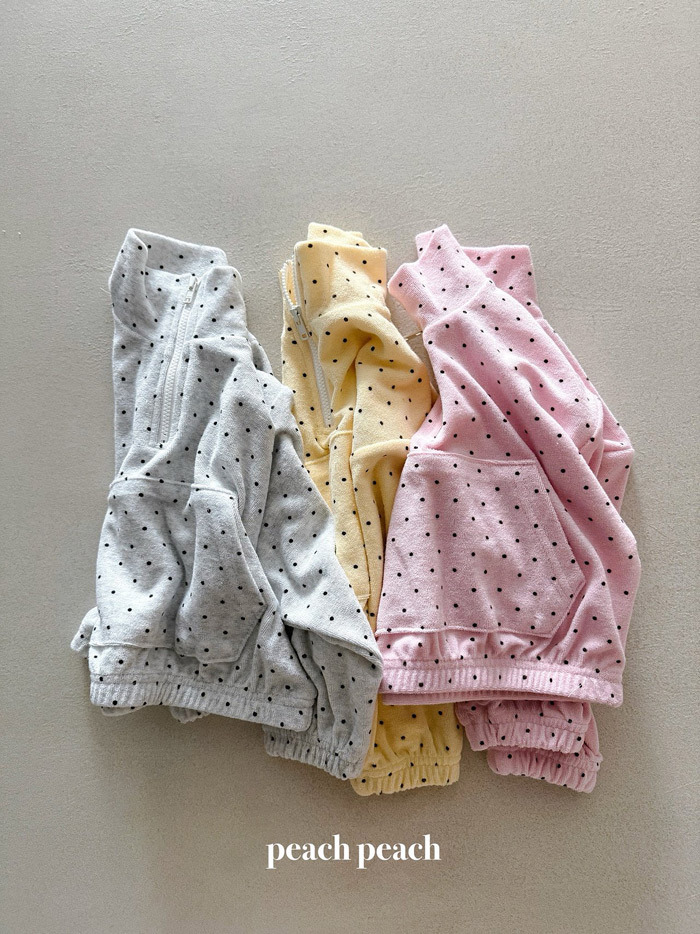 正韓春PEACHPEACH 三色清新點點拉鍊上衣