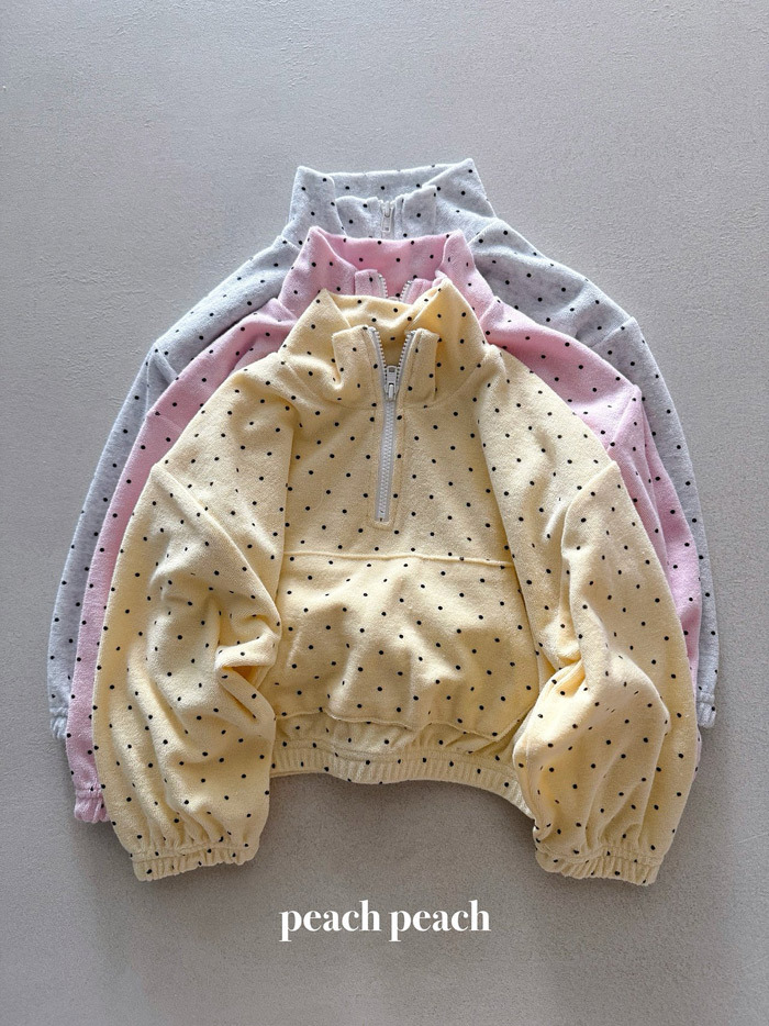 正韓春PEACHPEACH 三色清新點點拉鍊上衣