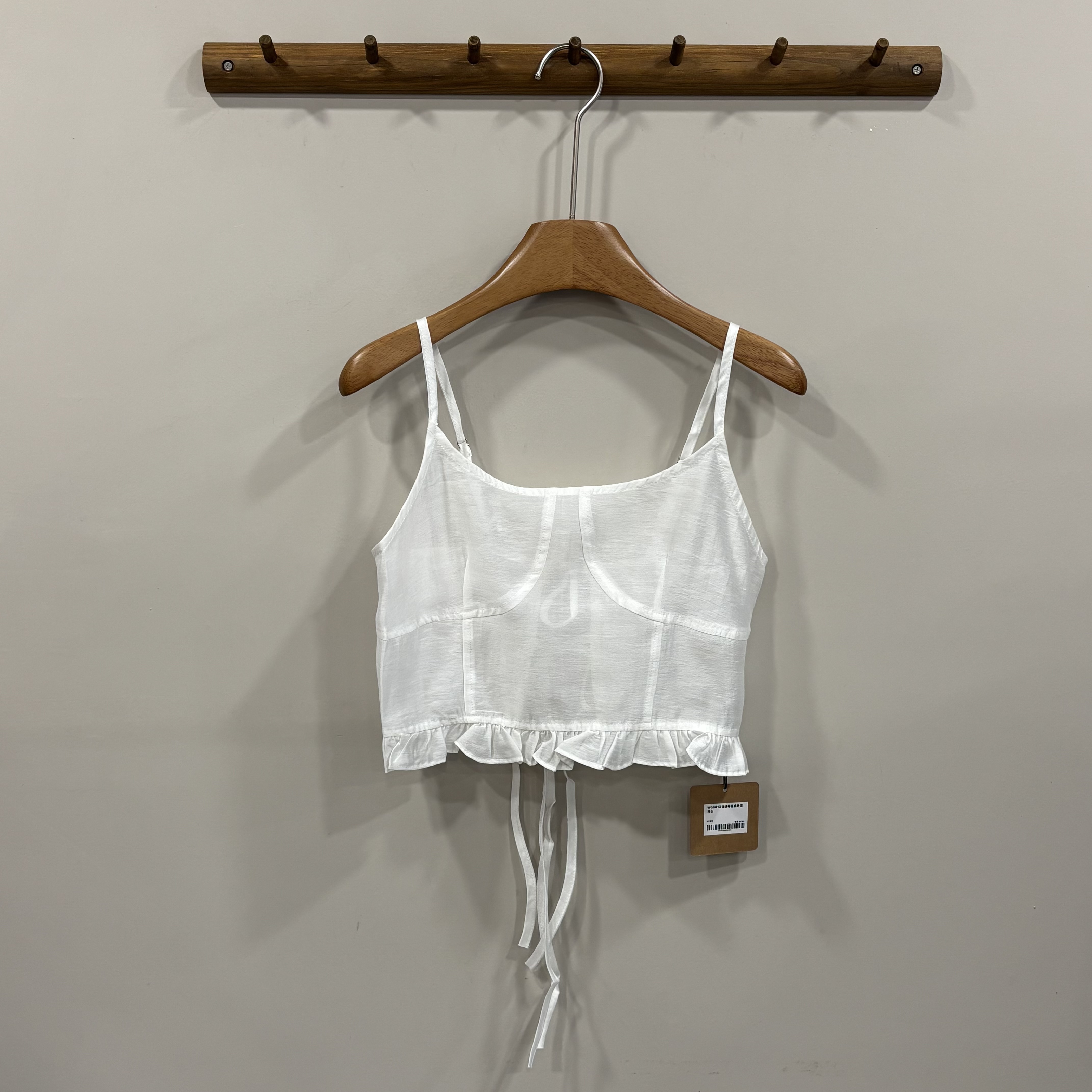 W00013後綁帶花邊外搭背心