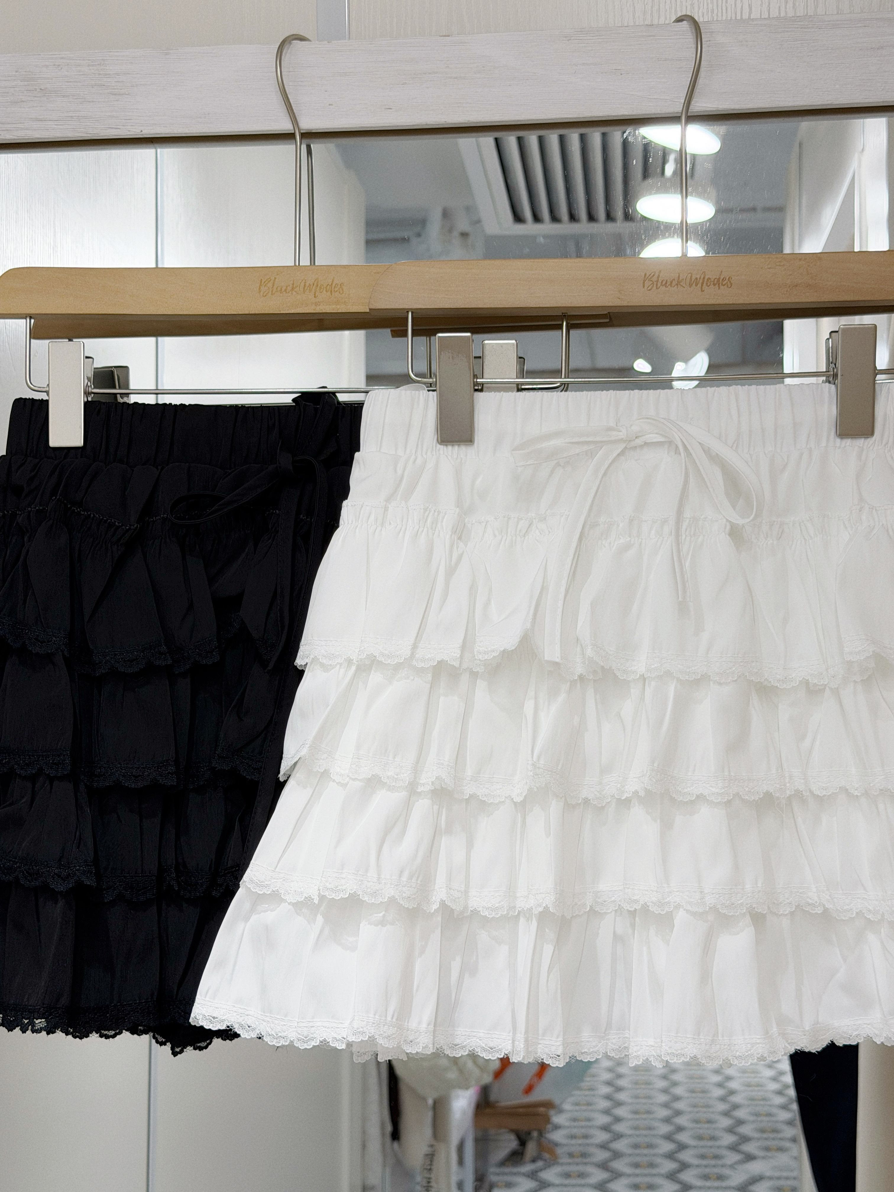 D0511｜綁帶蝴蝶結多層蛋糕短裙˖୨୧.° ᘒ