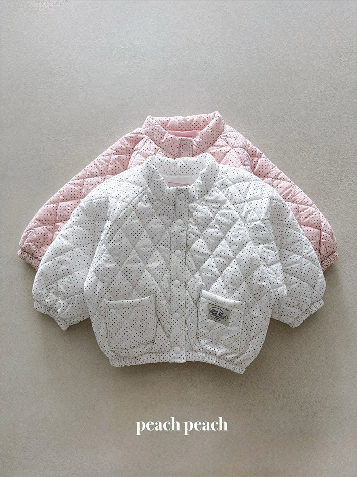 正韓春PEACHPEACH 兩色清新點點麵包外套