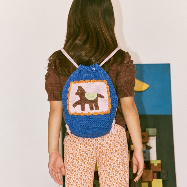 Misha & Puff 小馬後背束口包 Horse Drawstring Bag - Blue Ribbon