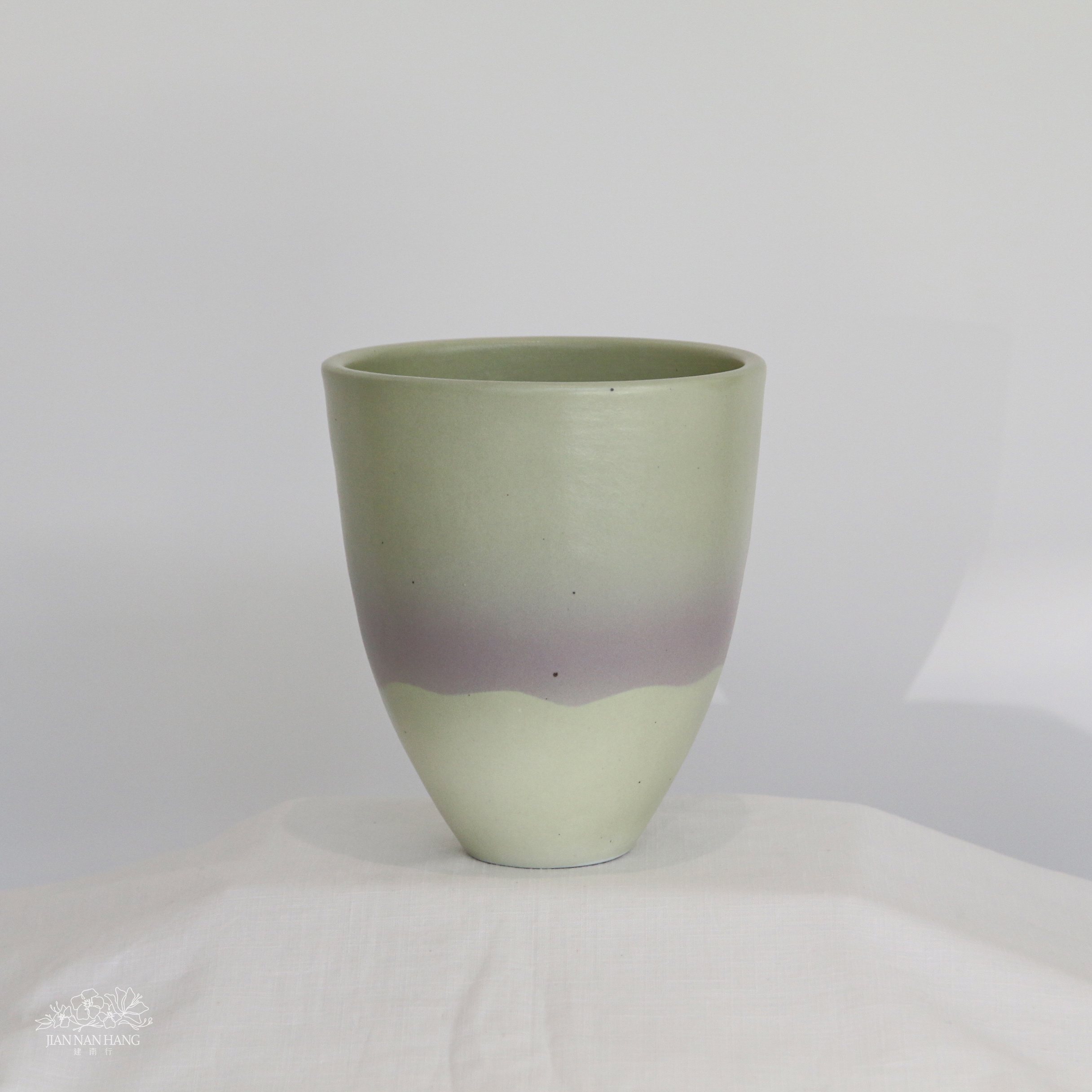 手作陶瓷花器-田心谷 淺綠