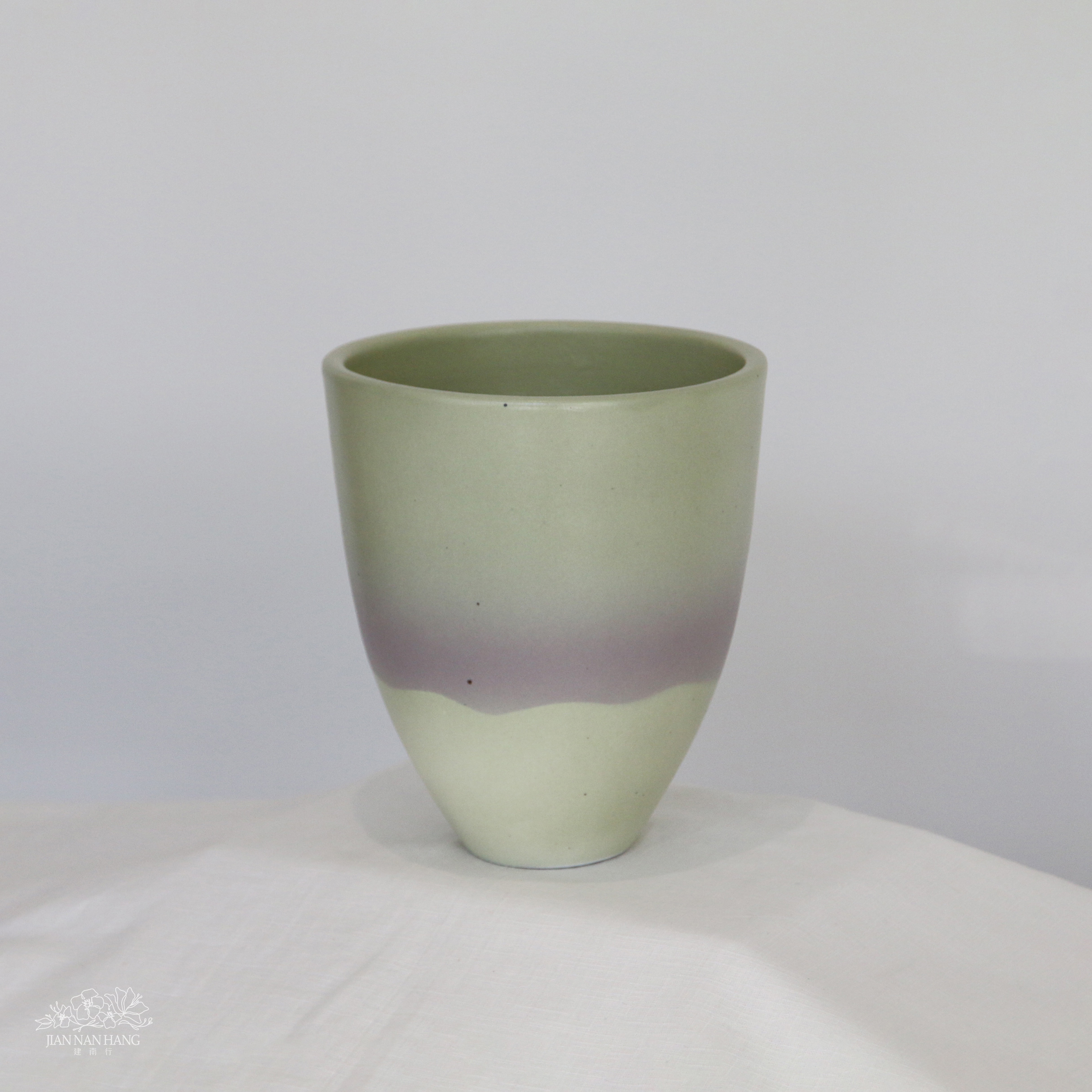手作陶瓷花器-田心谷 淺綠