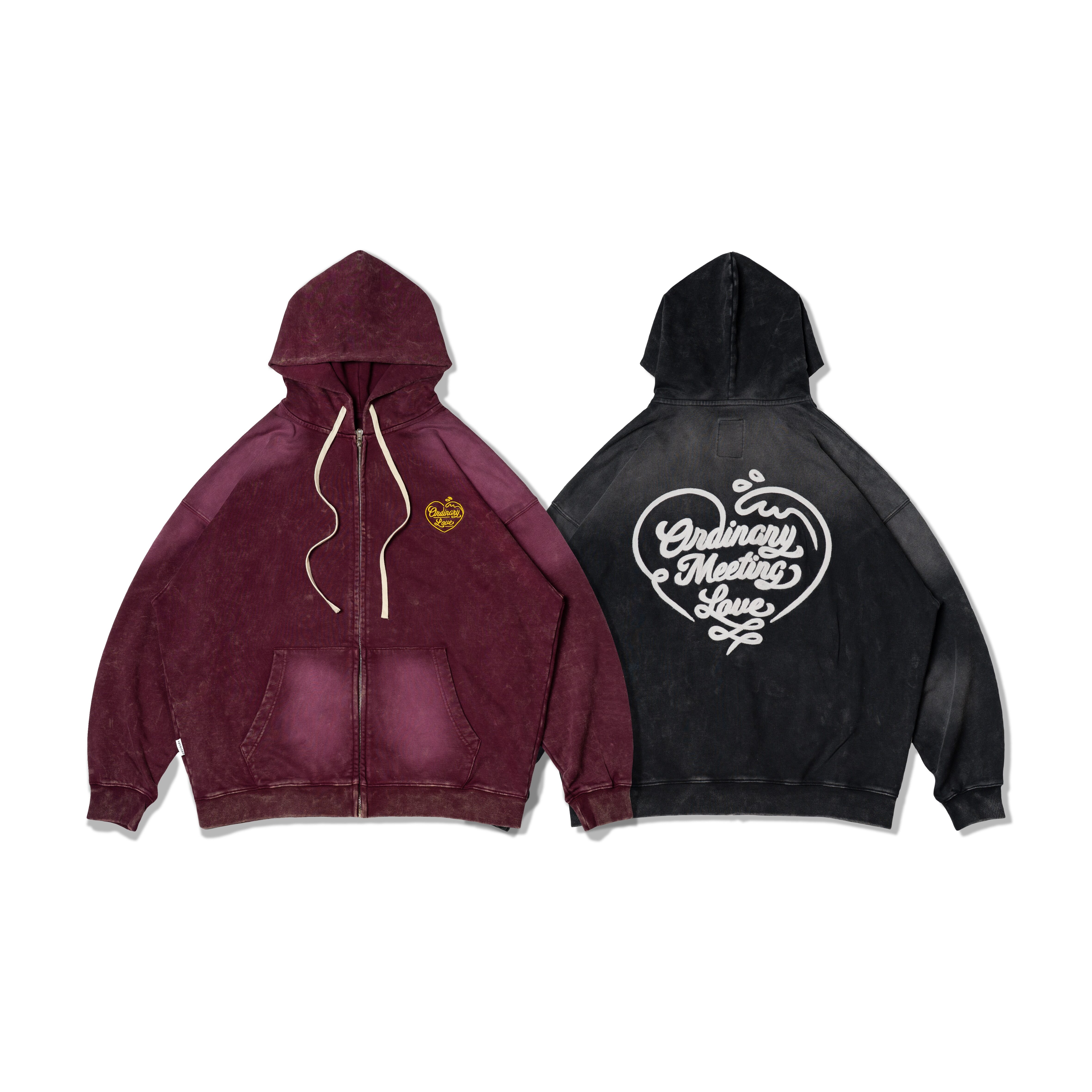 【車庫服飾】ORDINARY HEART WAVE WASHED HOODIE
