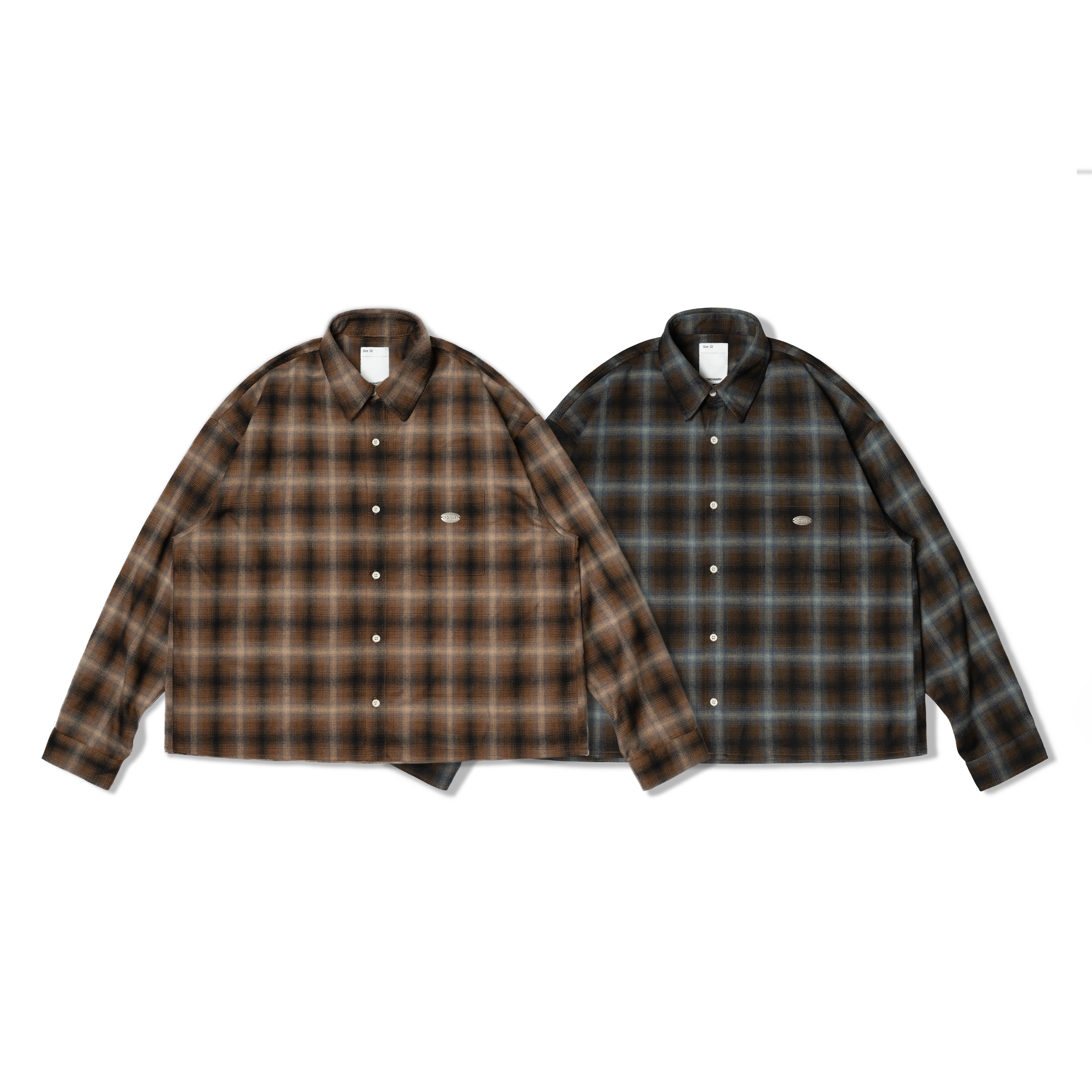 【車庫服飾】ORDINARY METAL TAG CROPPED CHECK SHIRT 2.0