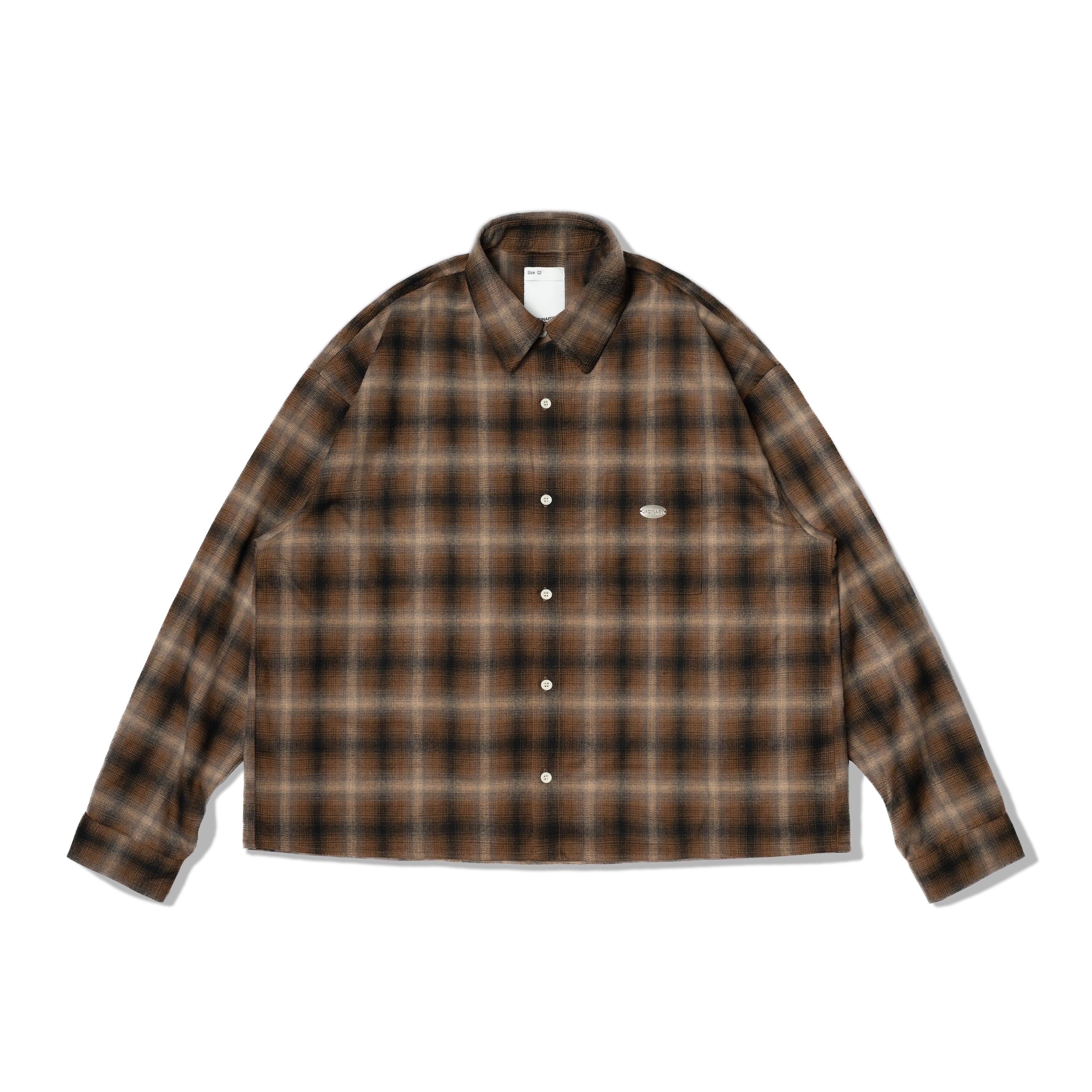 【車庫服飾】ORDINARY METAL TAG CROPPED CHECK SHIRT 2.0