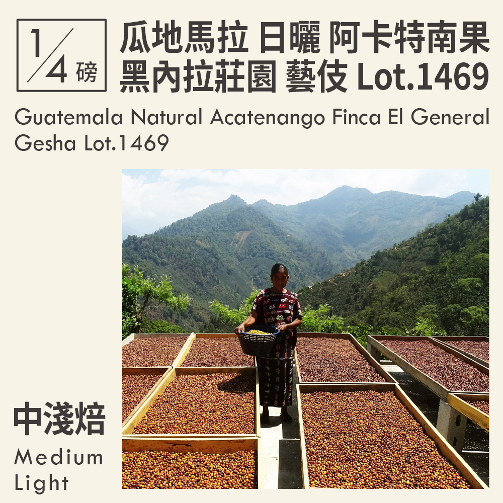 瓜地馬拉 日曬 阿卡特南果 黑內拉莊園 藝伎 Lot.1469 (0.25磅)