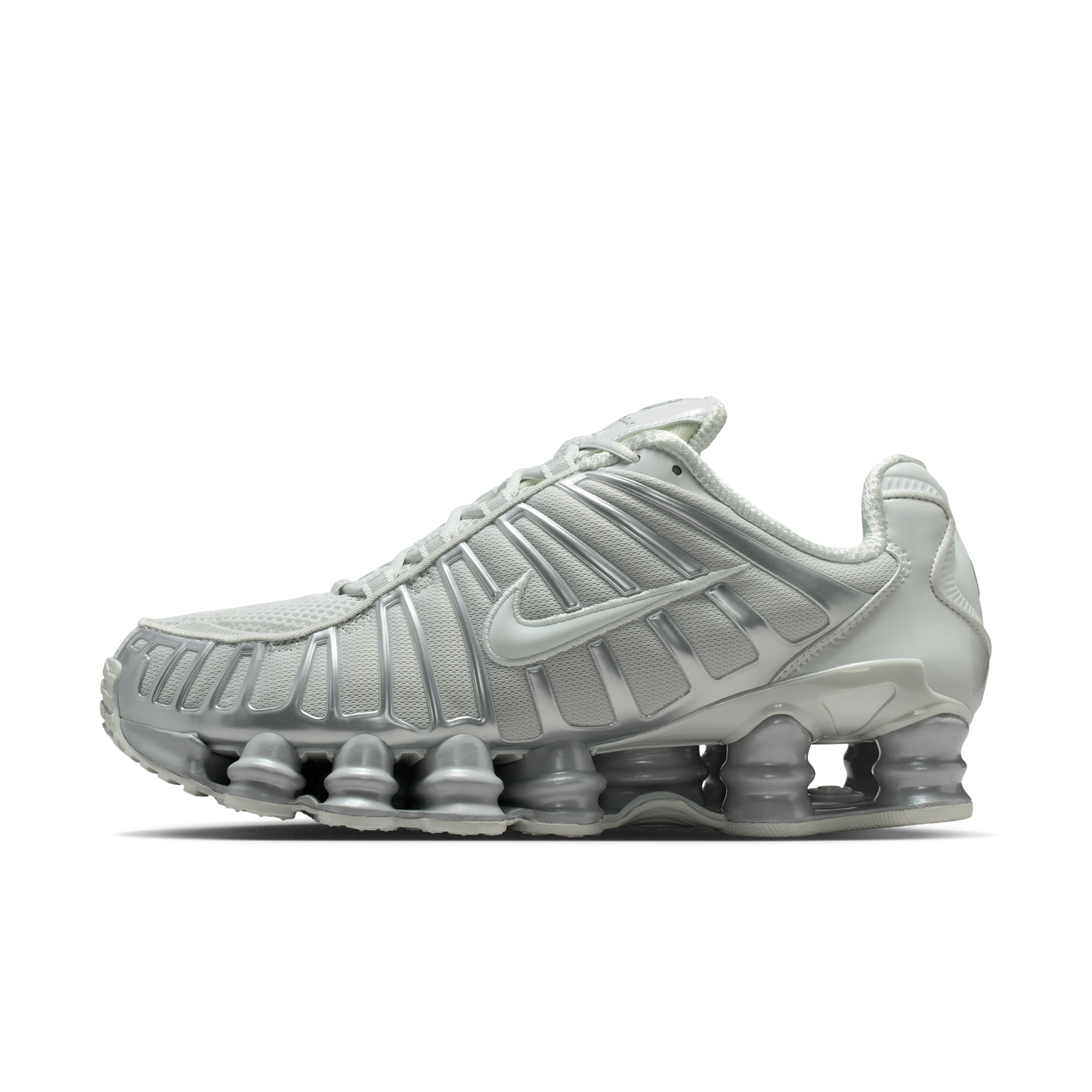 女鞋 NIKE W SHOX TL 金屬銀灰 網布 緩震 復古 支撐柱 彈簧鞋 運動鞋【IB1087-002】