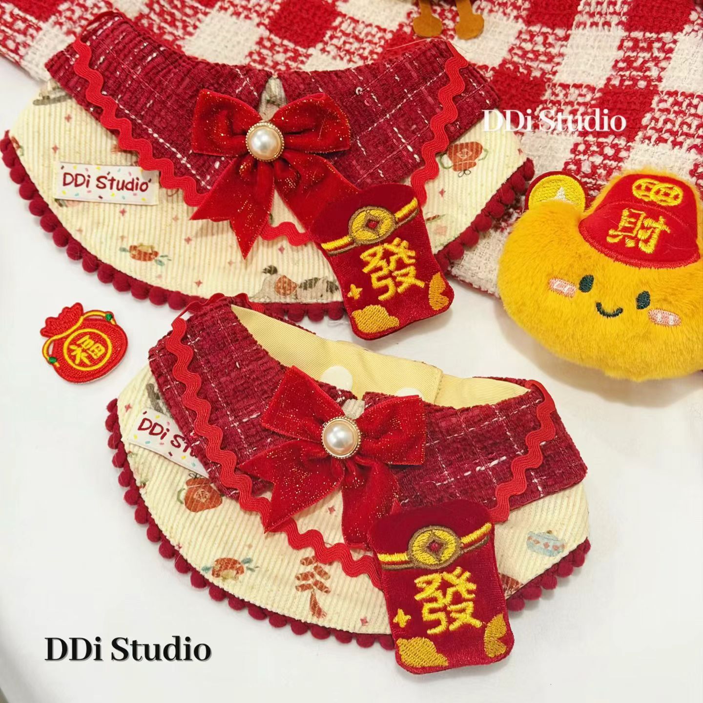 DDI STUDIO 新年发财红包 宠物口水巾