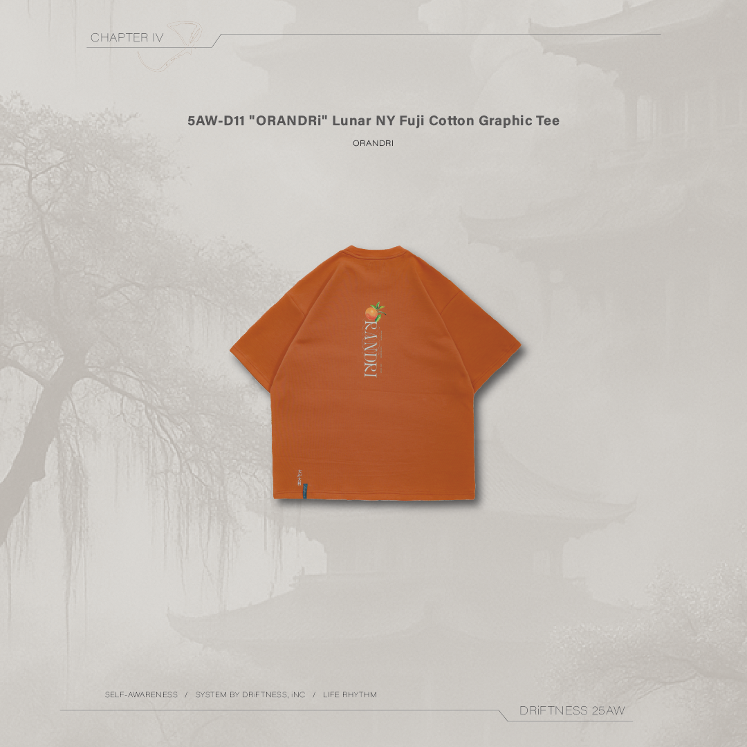 DRiFTNESS｜5AW-D11 "大DRi大利"新年限定富士棉圖踢 - Orange