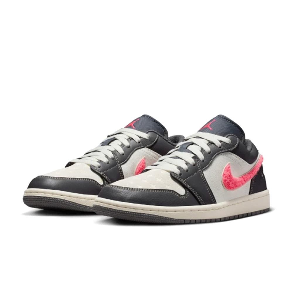 W Nike Air Jordan 1 Low 深灰螢光粉 復古 螢光 毛絨 休閒鞋 運動鞋 女鞋 IM6565-014