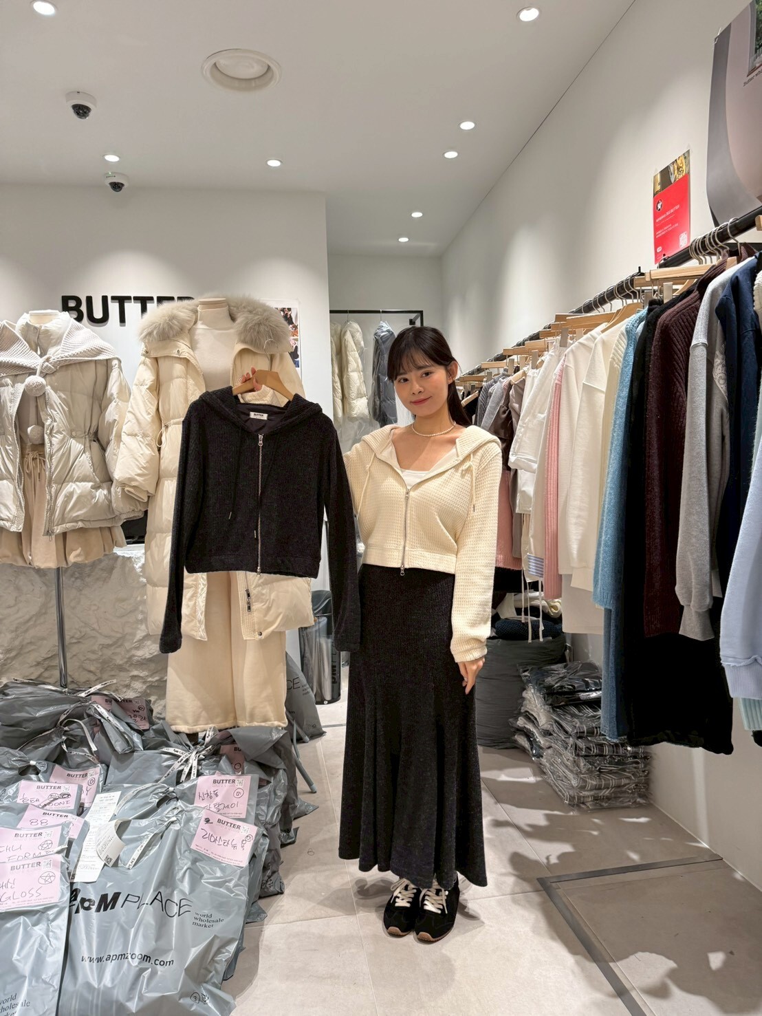 BU5501 窩夫格紋拉錬外套 *特價* (充值購物金不適用)