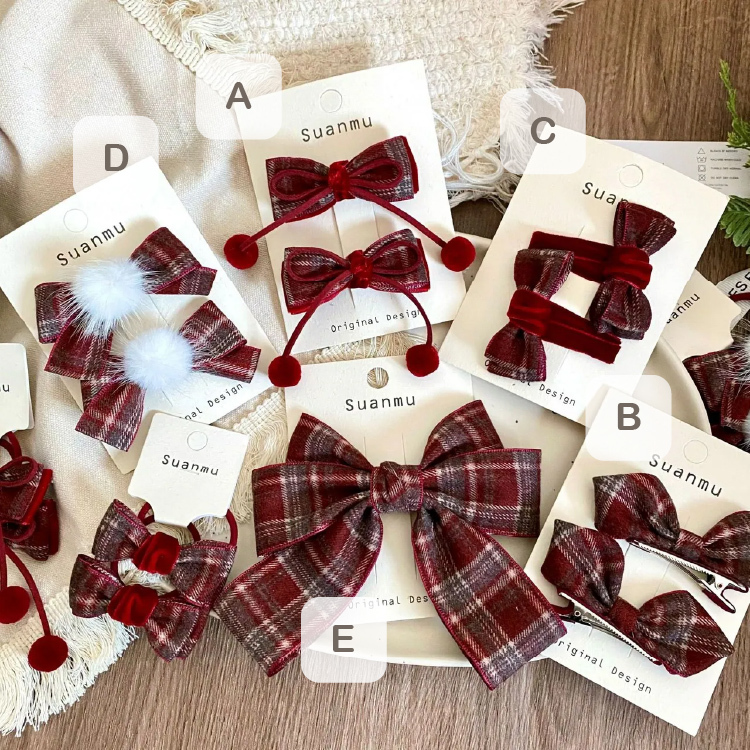 英倫風蝴蝶結髮夾