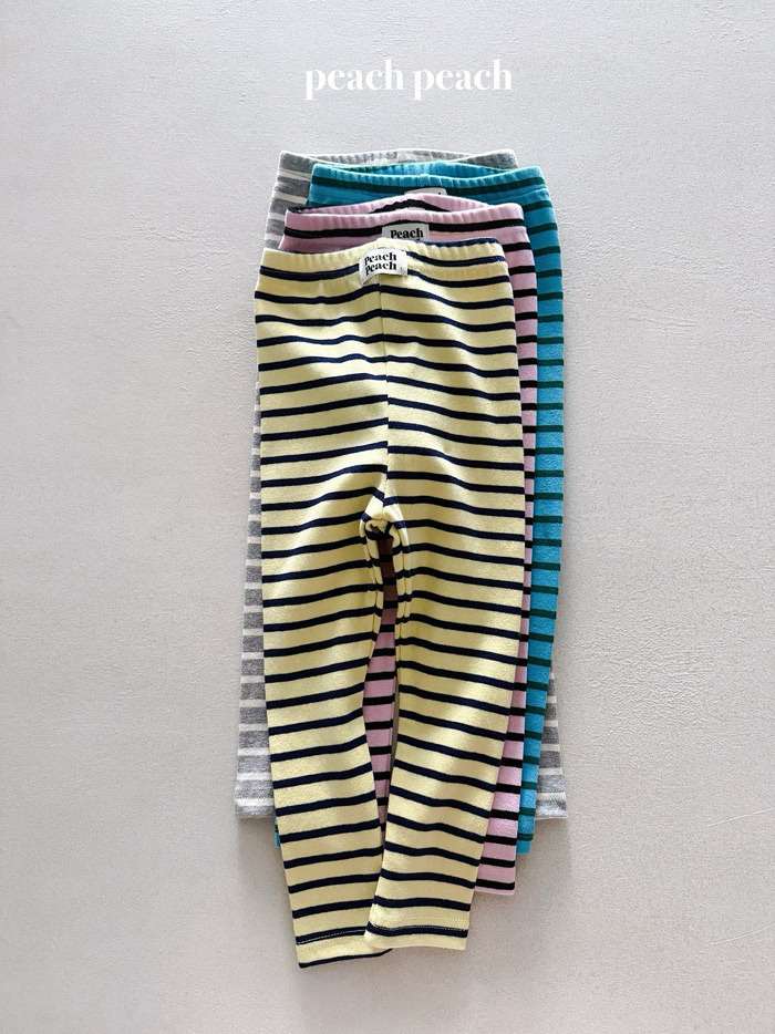 正韓春PEACHPEACH 四色撞色條紋內搭褲