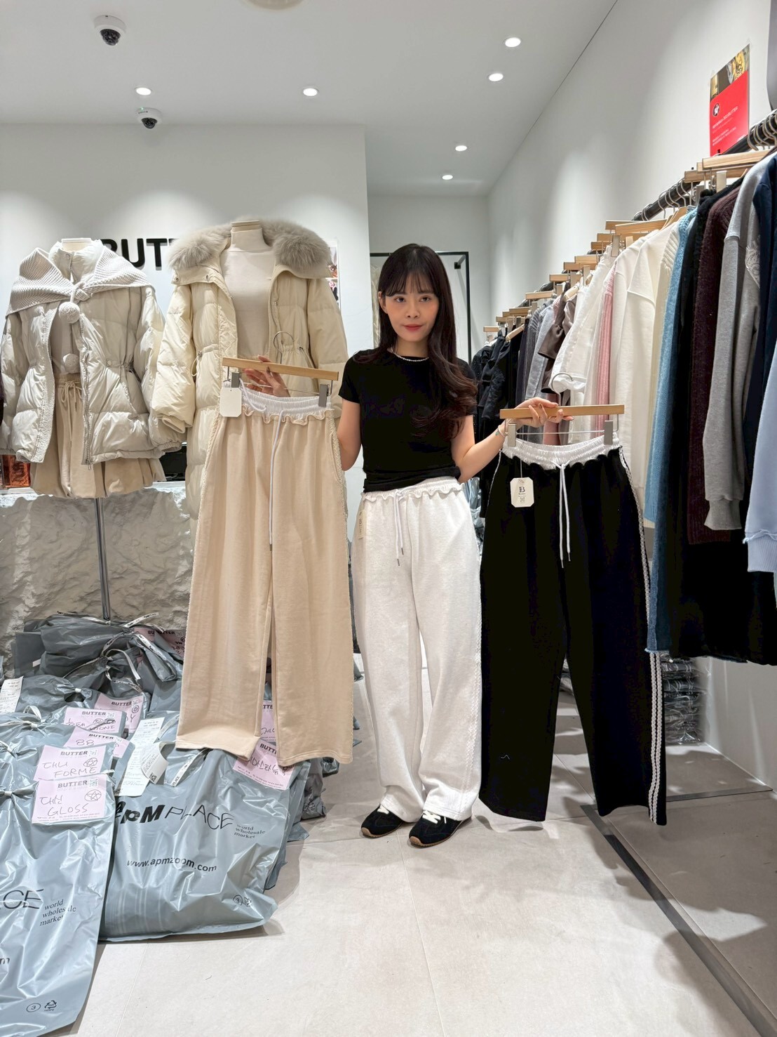 BU5511 芭蕾風拼接運動棉褲 *特價* (充值購物金不適用)