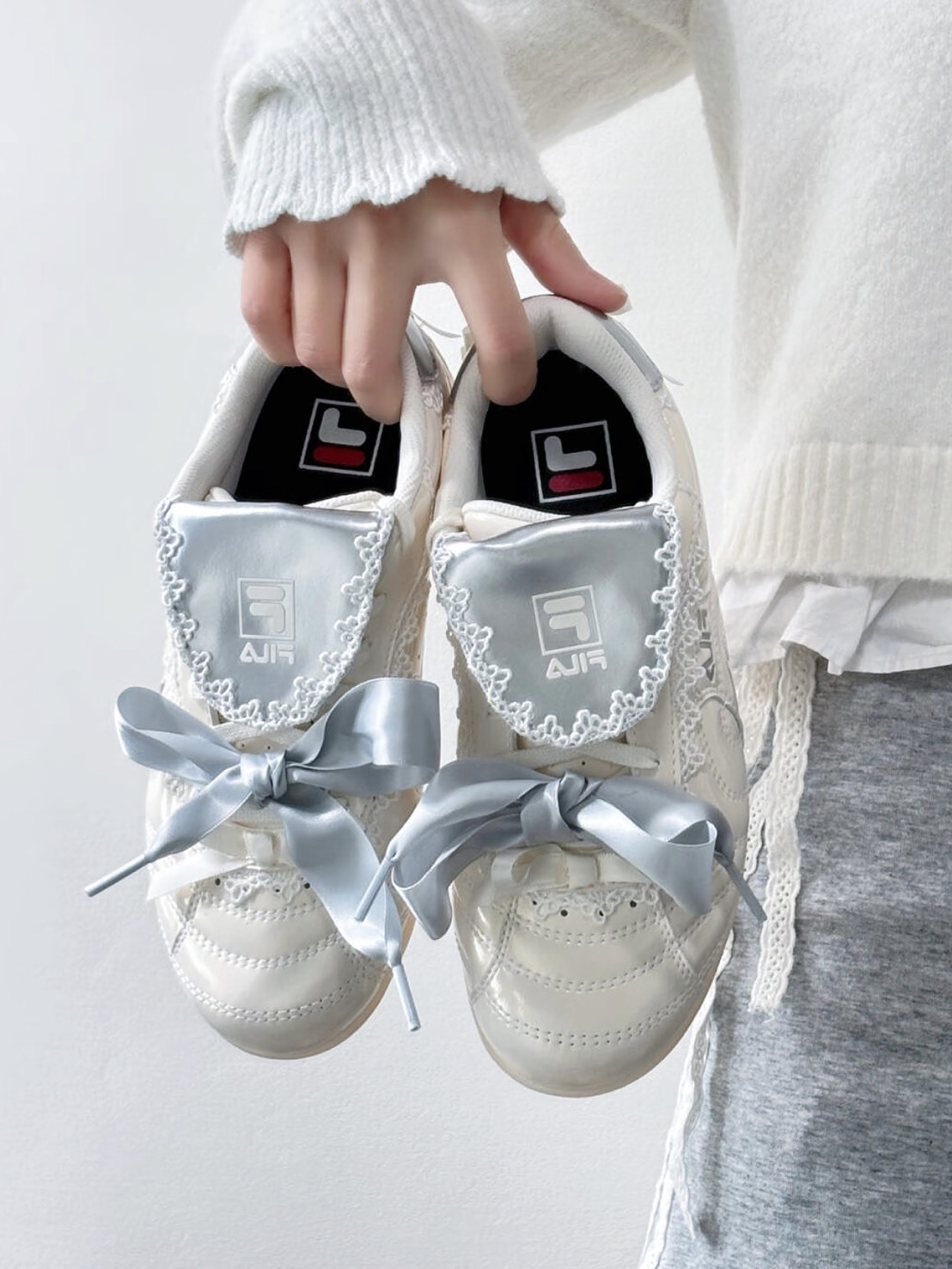 FILA 蕾絲芭蕾 蝴蝶結 水舞薄底鞋