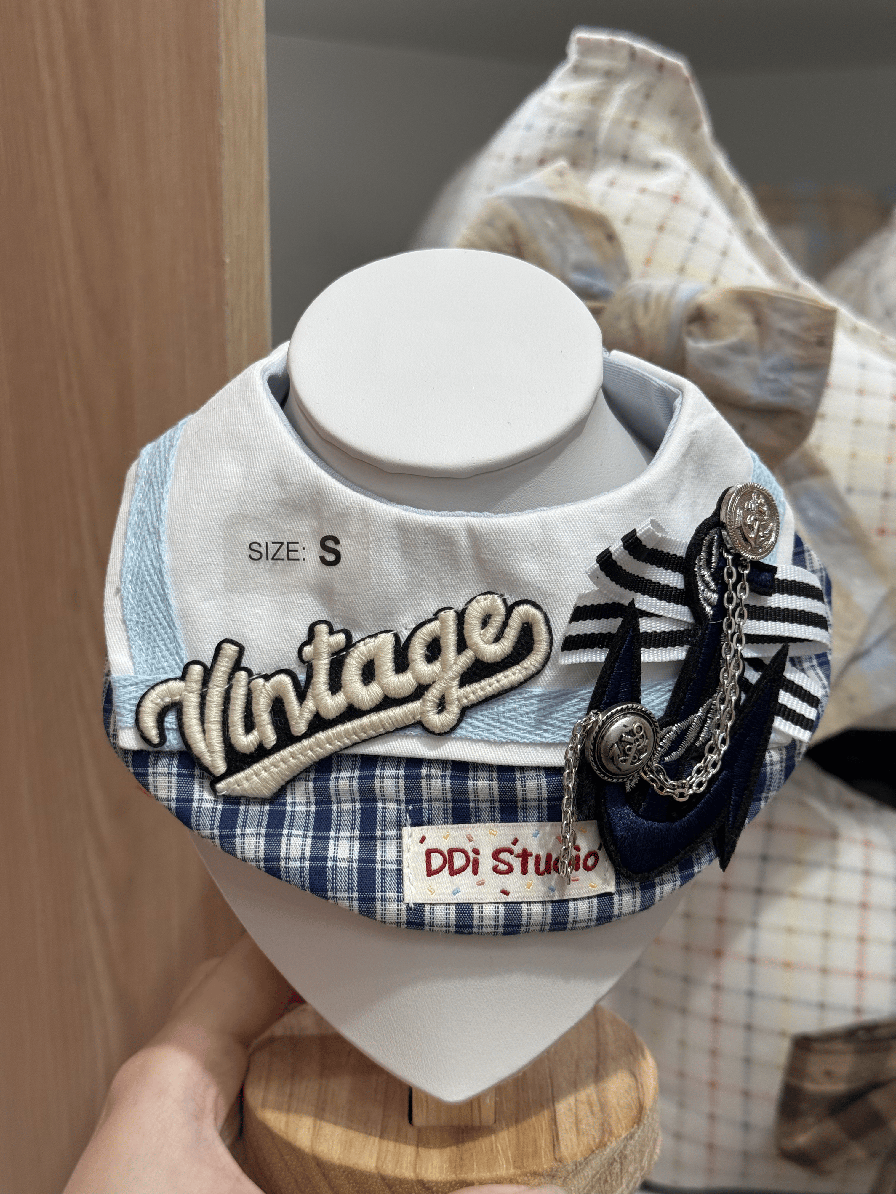 DDI STUDIO 复古校园银纽 宠物口水巾