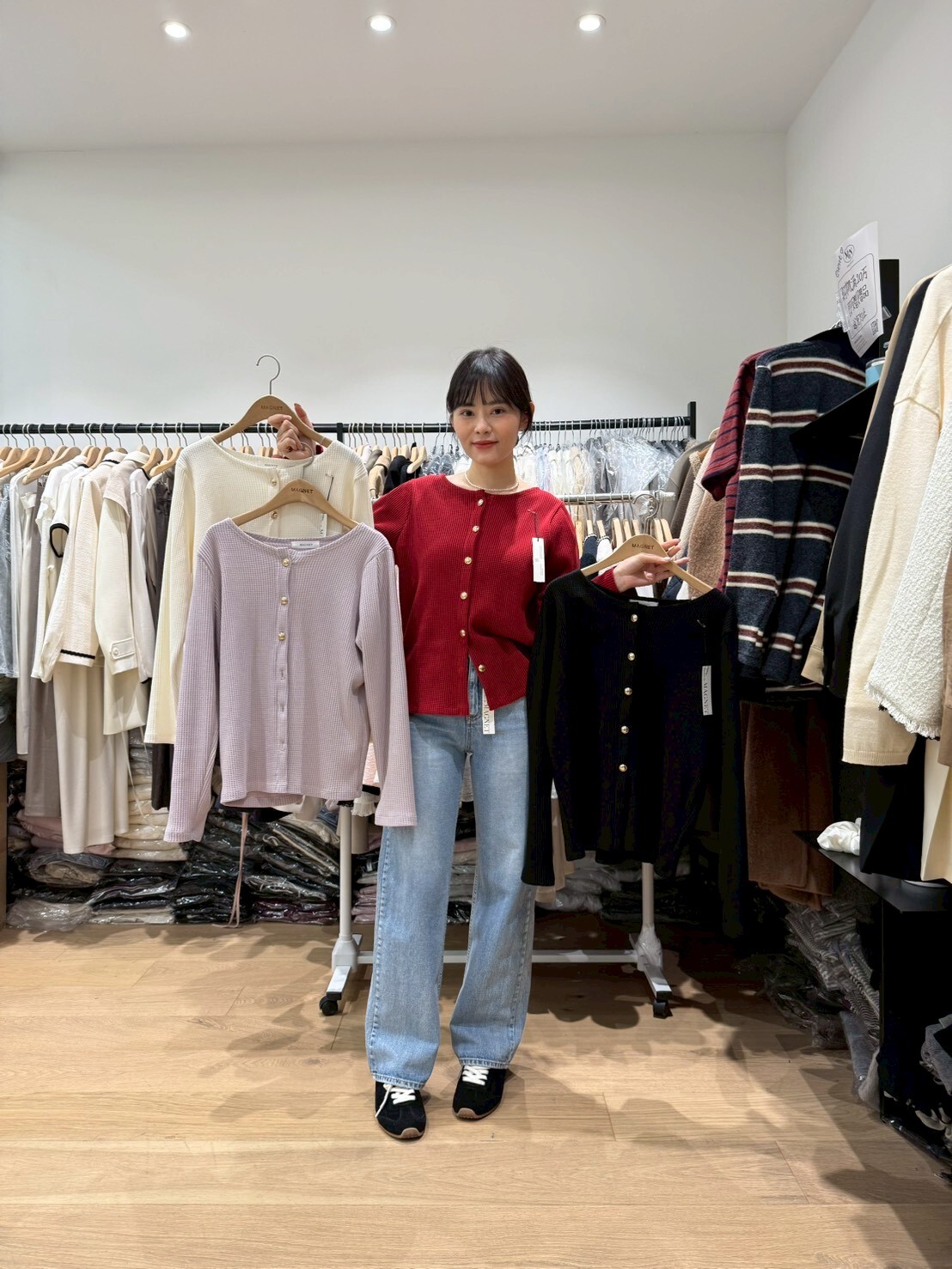 MN5501 船領坑紋金扣外套 *特價* (充值購物金不適用)