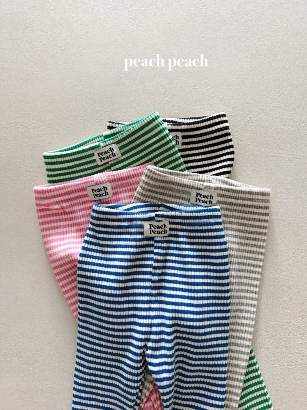 正韓春PEACHPEACH 五色日常細條紋內搭褲