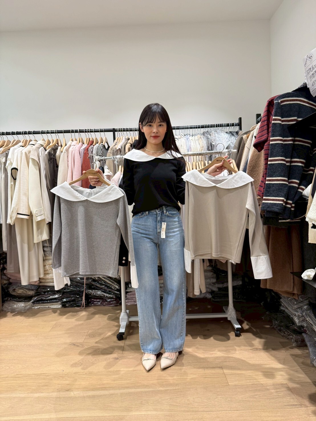 MN5504 校園拚色反領上衣 *特價* (充值購物金不適用)