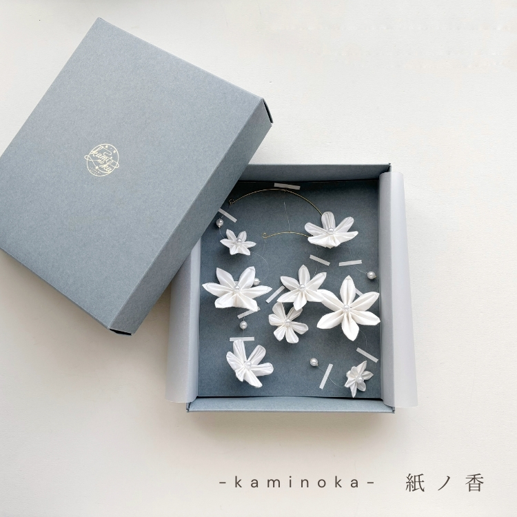 【日本 つまみかんざし彩野】 kaminoka  紙の香 - 晨曦花舞日本和紙花朵擴香擺飾【Ｃ款】