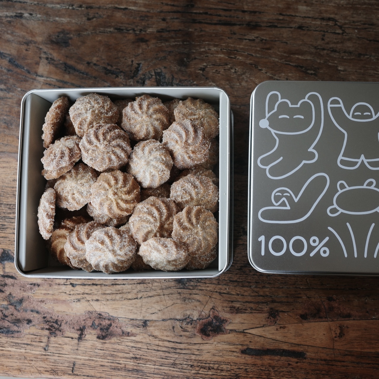 100% GOOD 香草奶油餅乾鐵盒