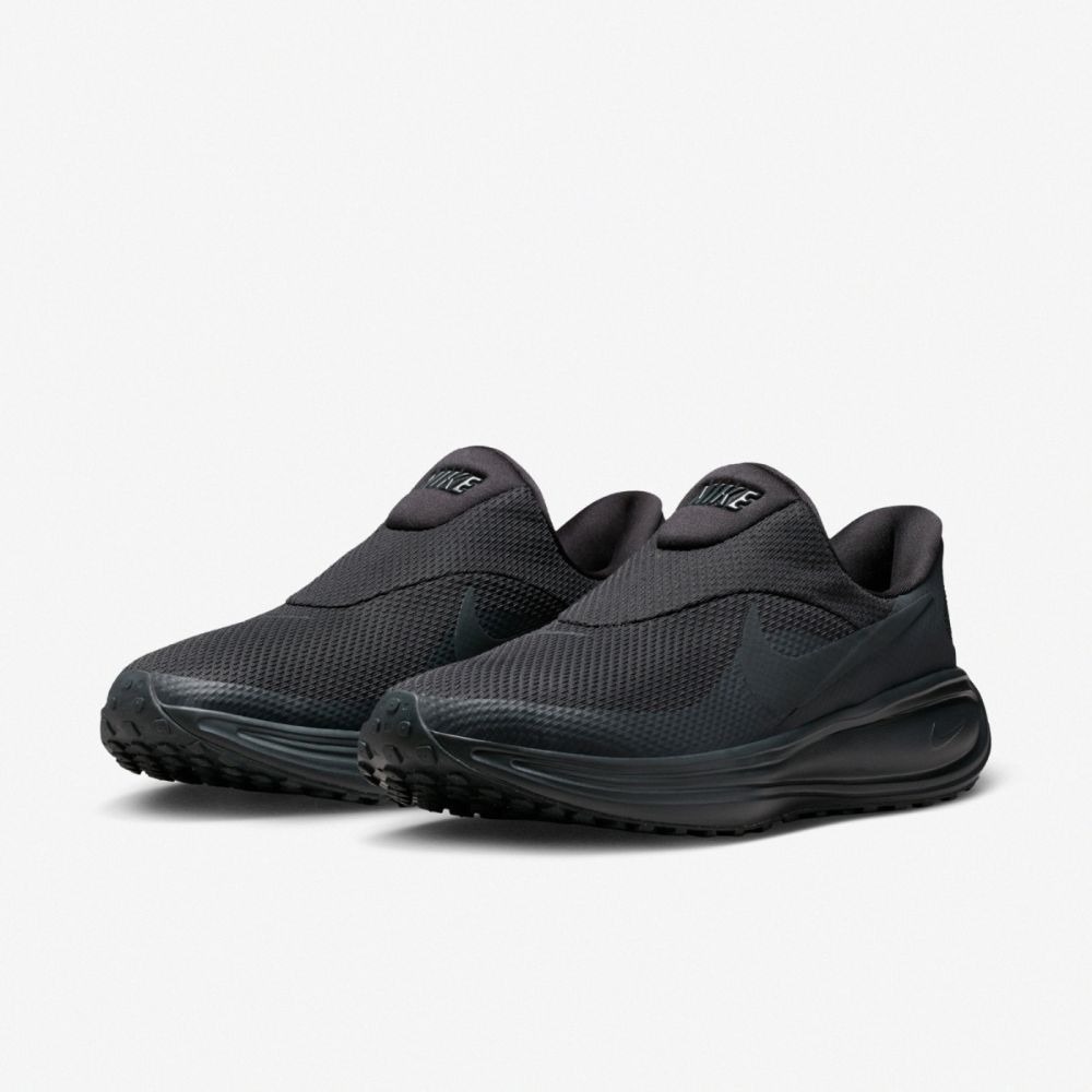 NIKE 慢跑鞋 REVOLUTION 8 全黑 免綁鞋帶 襪套 男 HQ2414-003