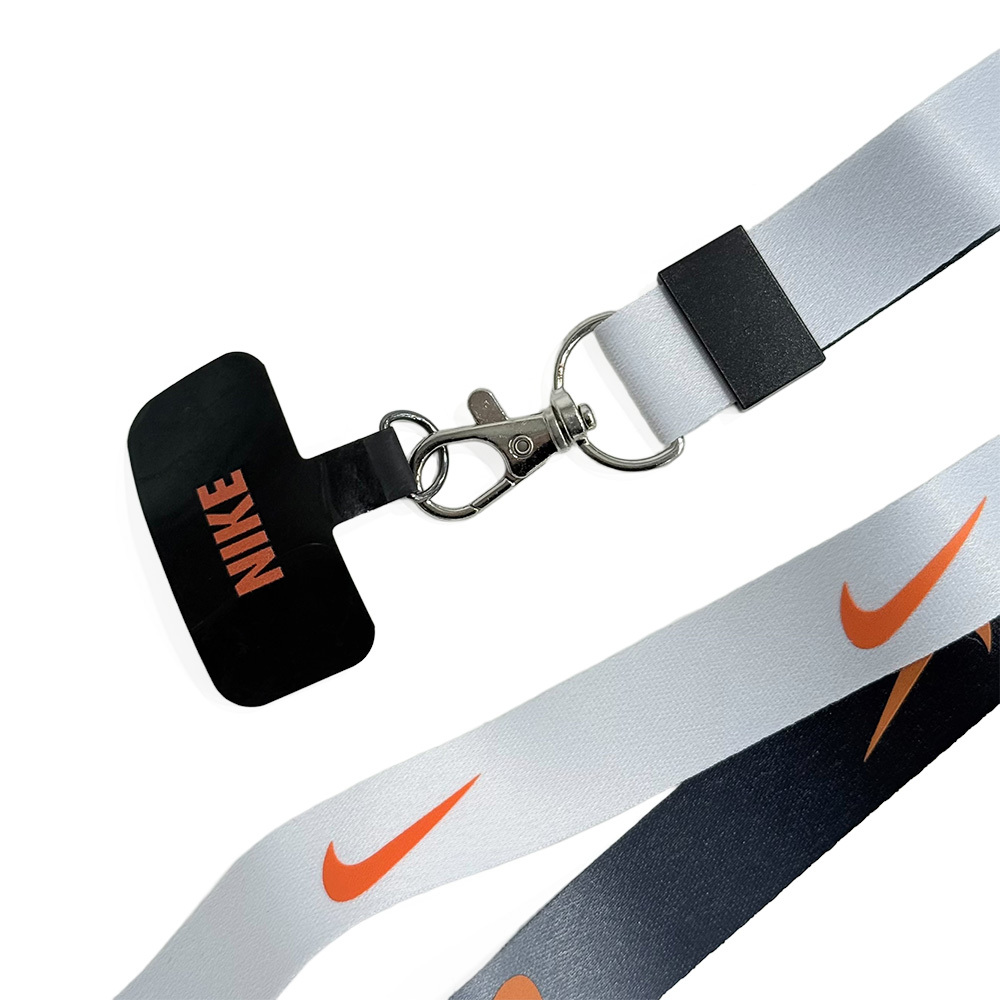 Nike 手機吊繩 黑白漸層橘勾 實用小物 NIKE-LANYARD