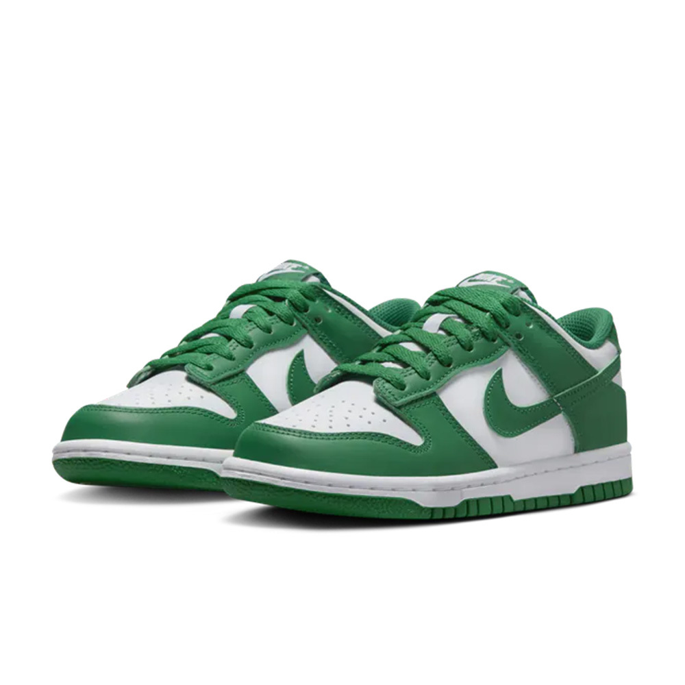 Nike Dunk Low  綠白 GS 皮革 低筒 經典 休閒鞋 大童鞋 FB9109-114