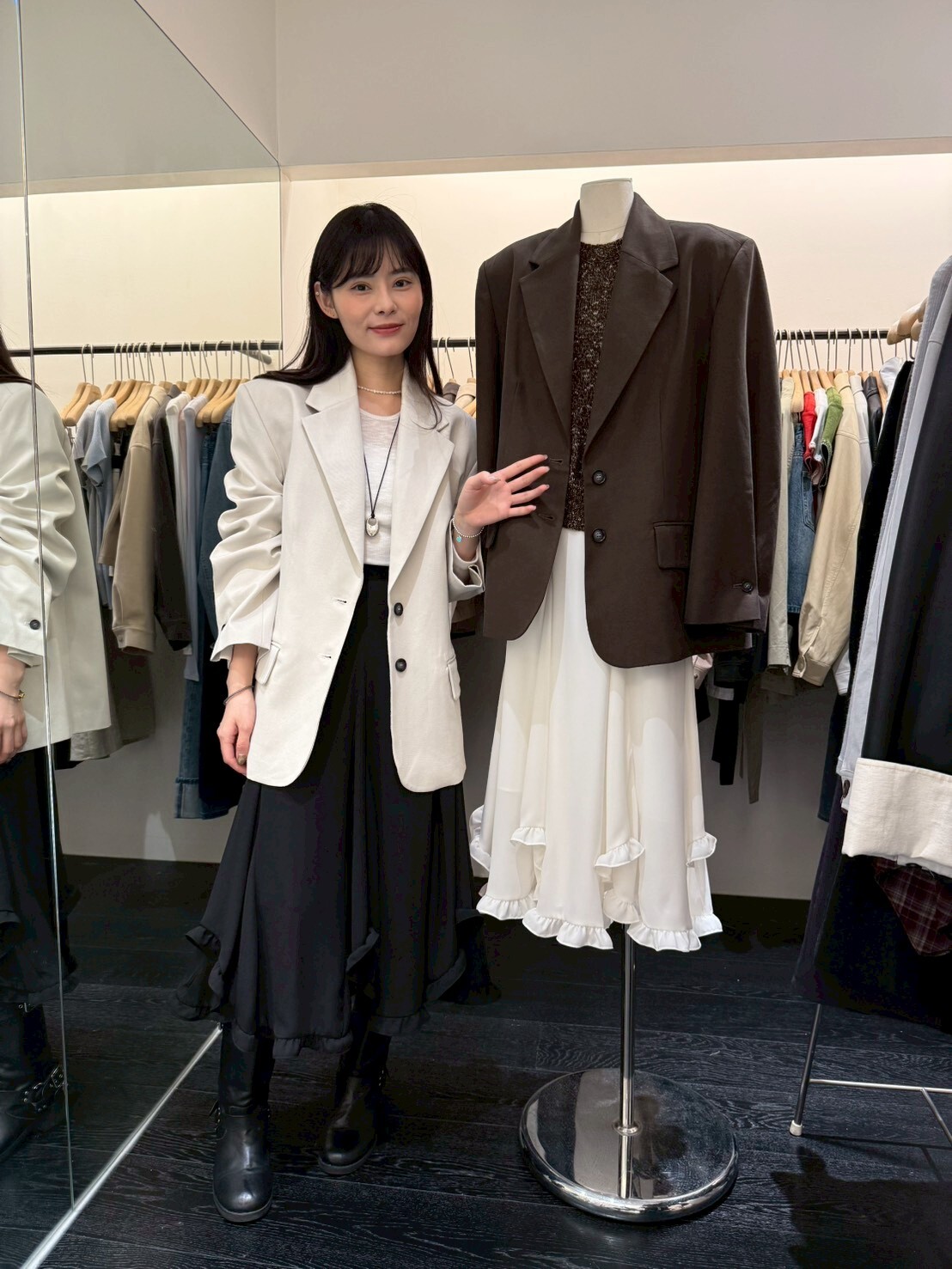 OB5507 垂墜不規則花邊長裙 *特價* (優惠碼同充值購物金不適用)