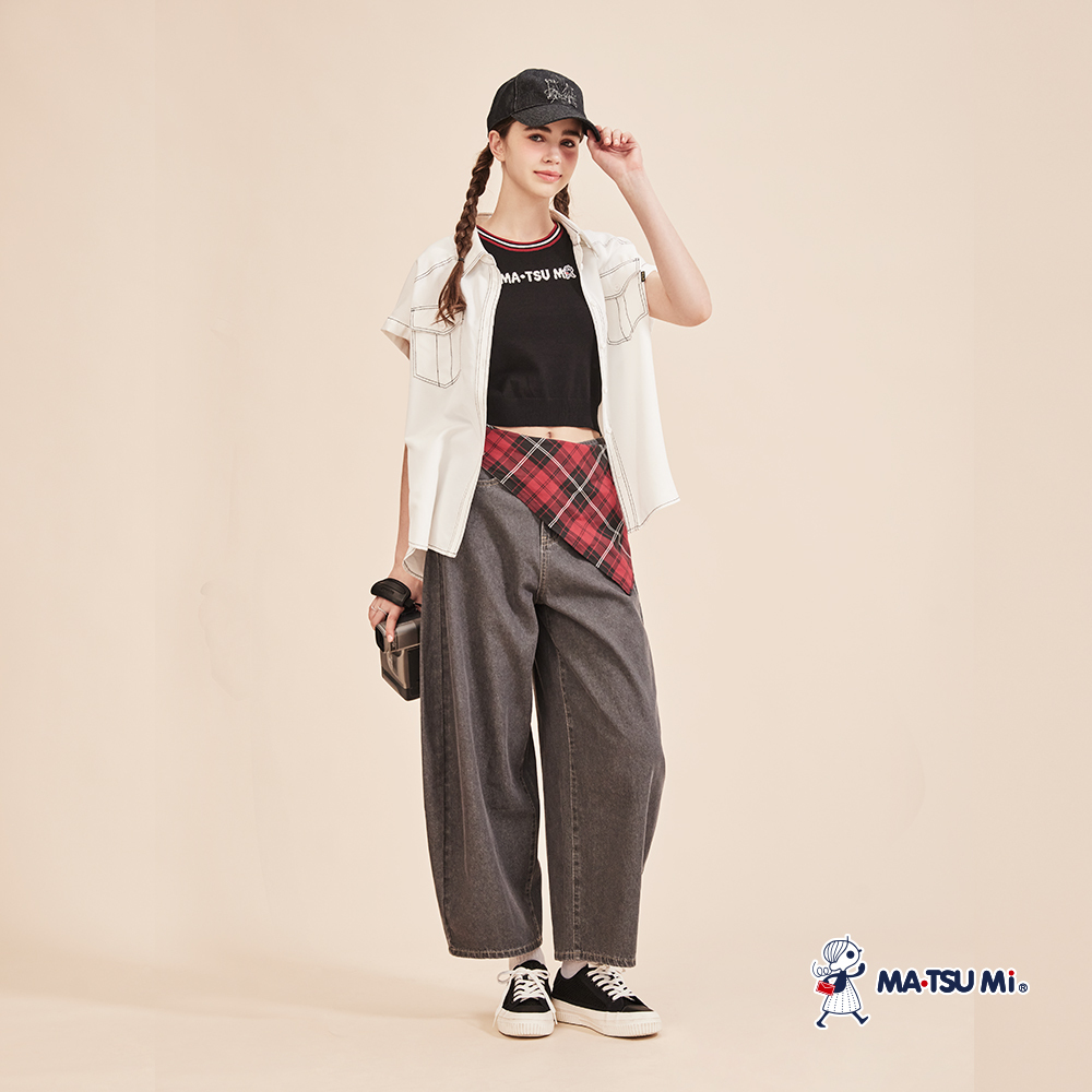 MA‧TSU Mi 撞色滾邊美式運動風針織背心(白.黑)