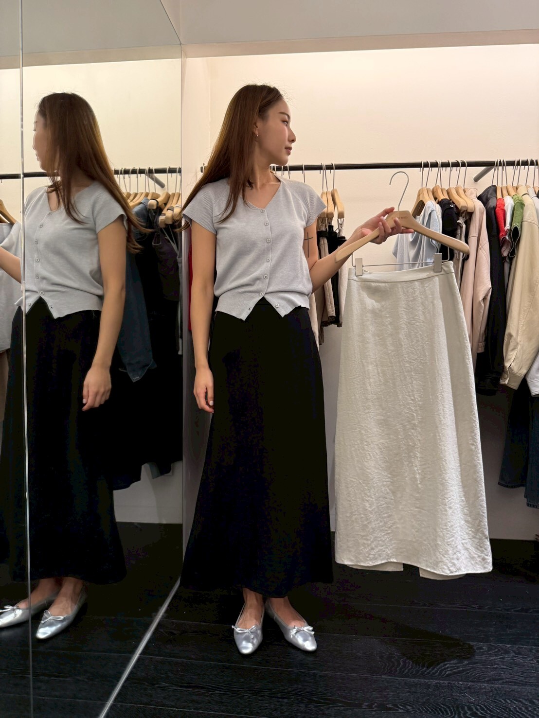 OB5512 緞面直筒裙 *特價* (優惠碼同充值購物金不適用)