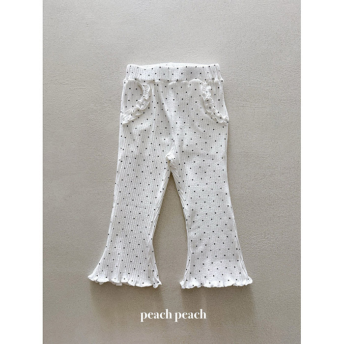 正韓春PEACHPEACH 三色波點捲邊喇叭褲