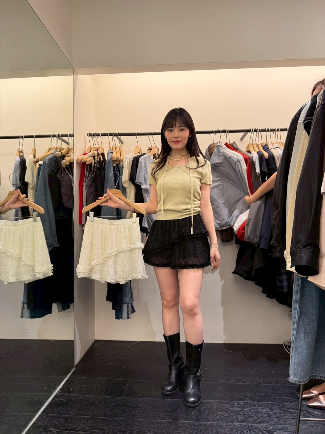 OB5410 橡筋腰蛋糕短版半身裙 *特價* (優惠碼同充值購物金不適用)