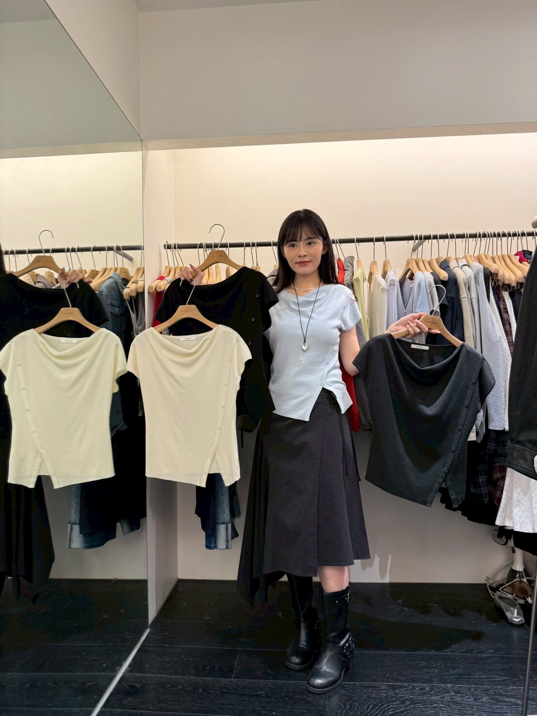 OB5518 垂墜領開叉上衣 *特價* (優惠碼同充值購物金不適用)